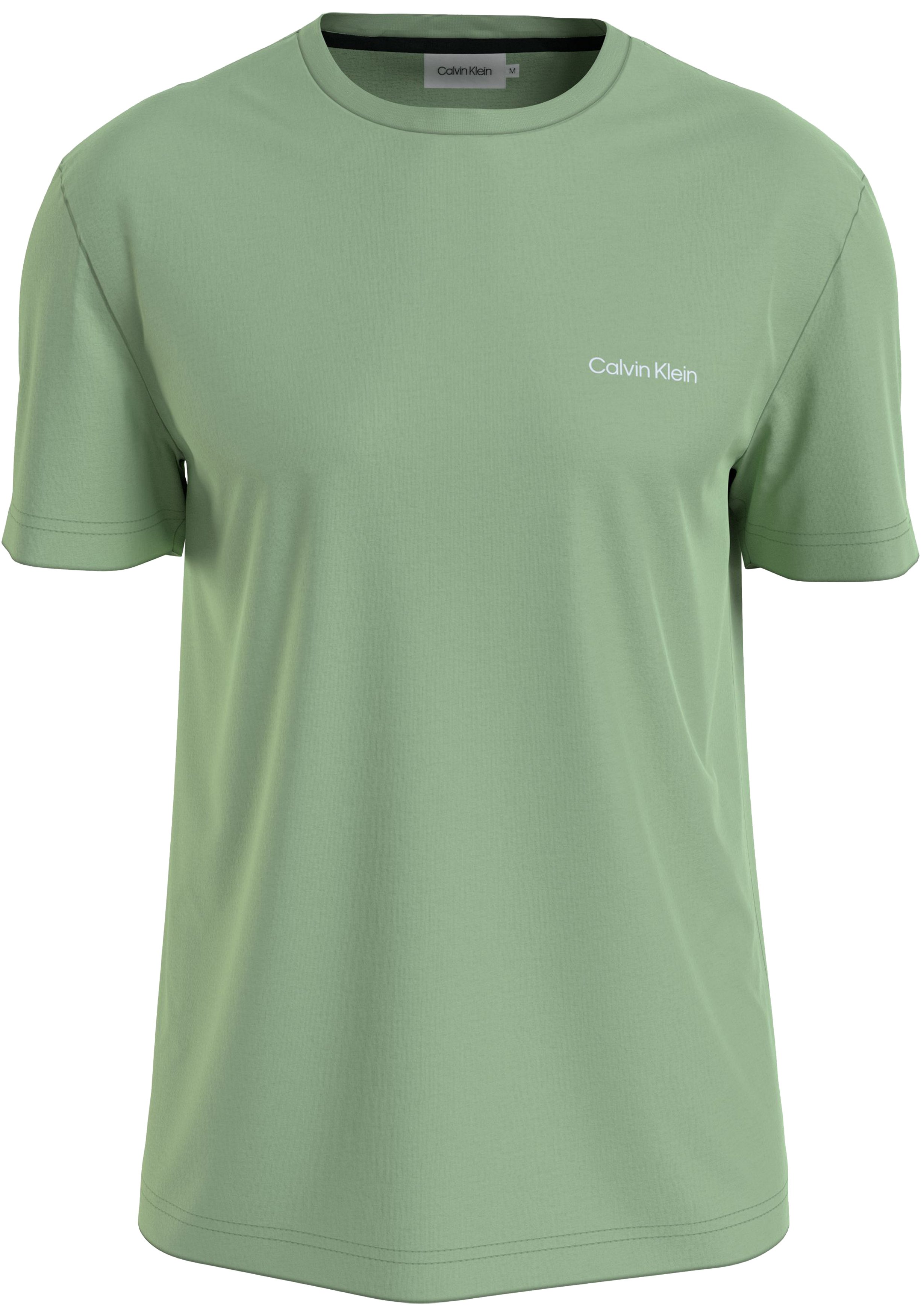 Calvin Klein Micro Logo Interlock T-shirt, heren T-shirt korte mouw O-hals, groen