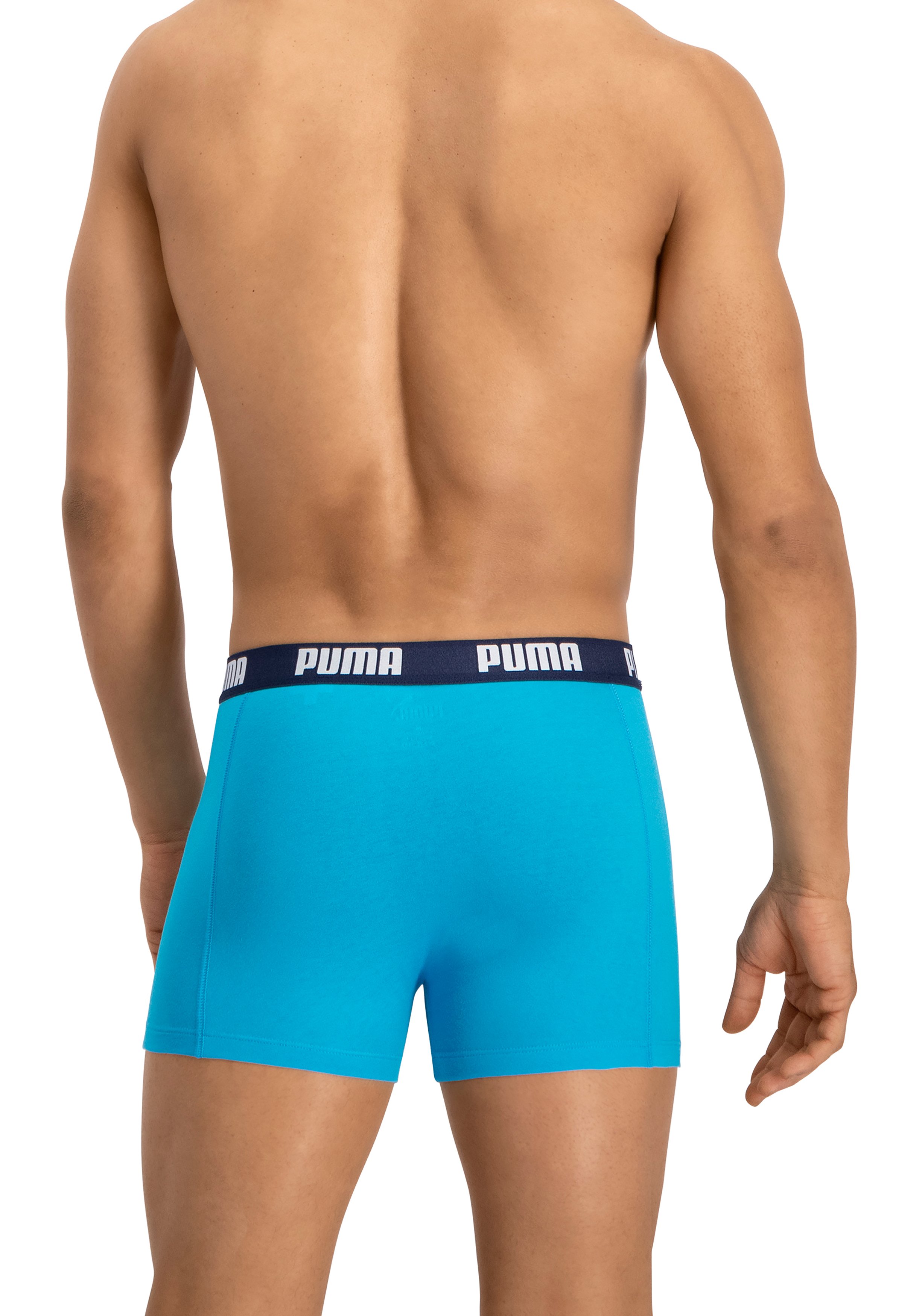 Puma Basic Boxer heren (2-pack), aqua en blauw