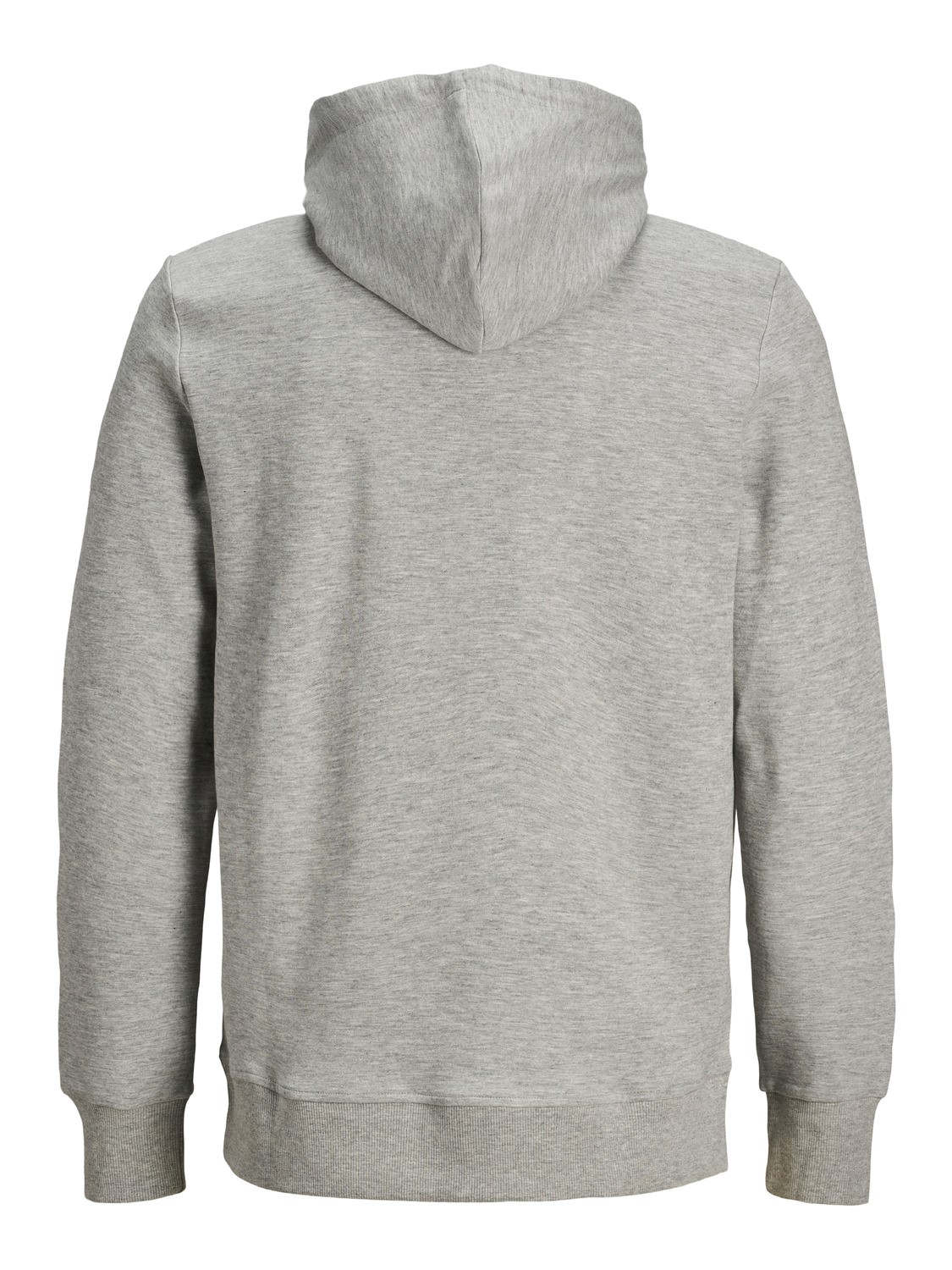 JACK & JONES Basic sweat hood regular fit, heren hoodie katoenmengsel met capuchon, lichtgrijs melange