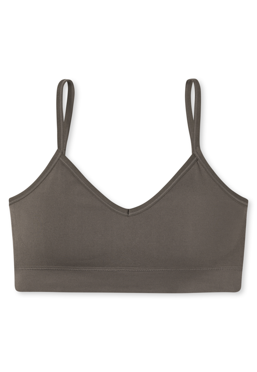 SCHIESSER Seamless Matt bralette (1-pack), dames bustier v-hals verstelbare bandjes taupe