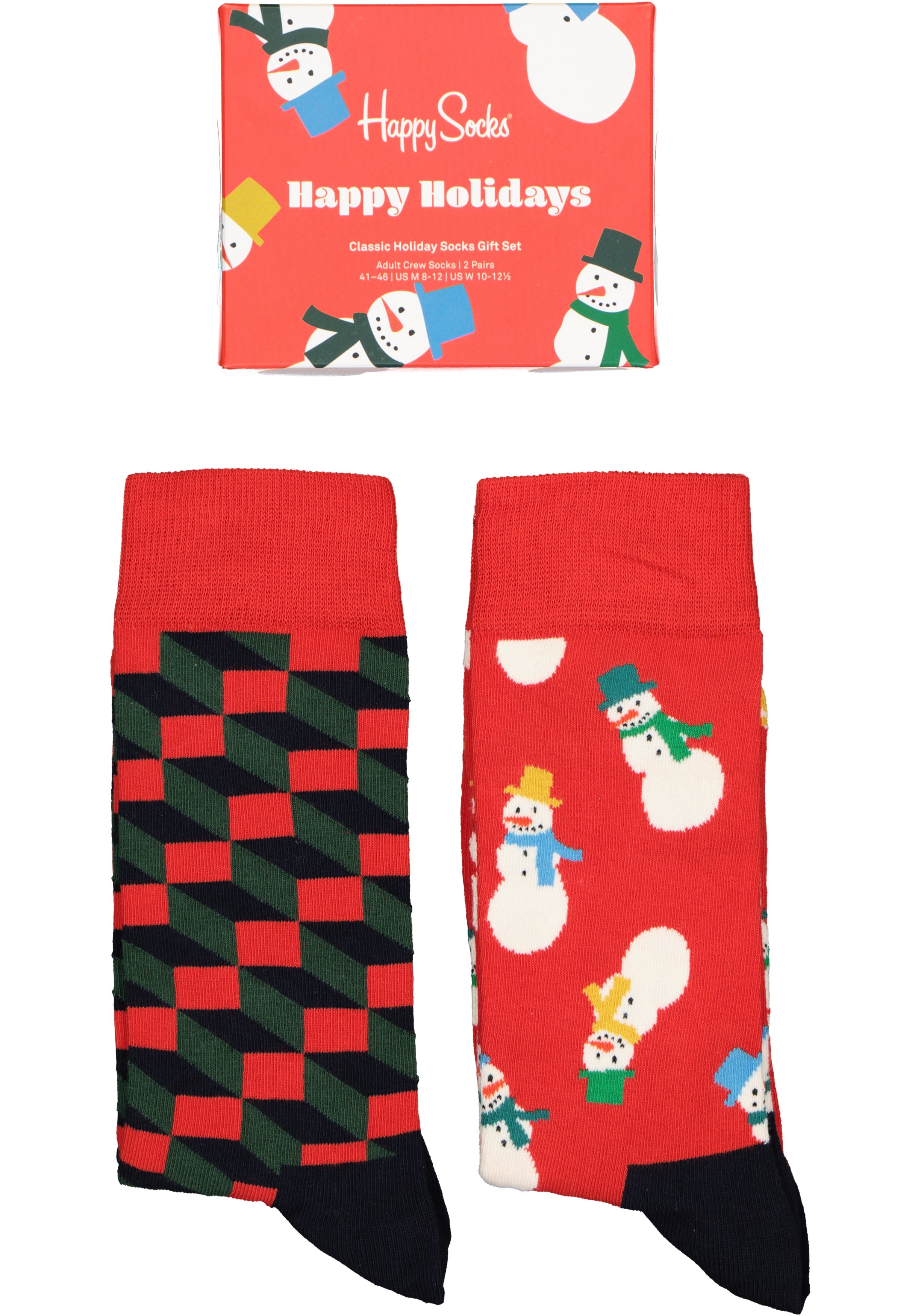 Happy Socks Snowman Socks Gift Set (2-pack), unisex sokken, sneeuwpoppen