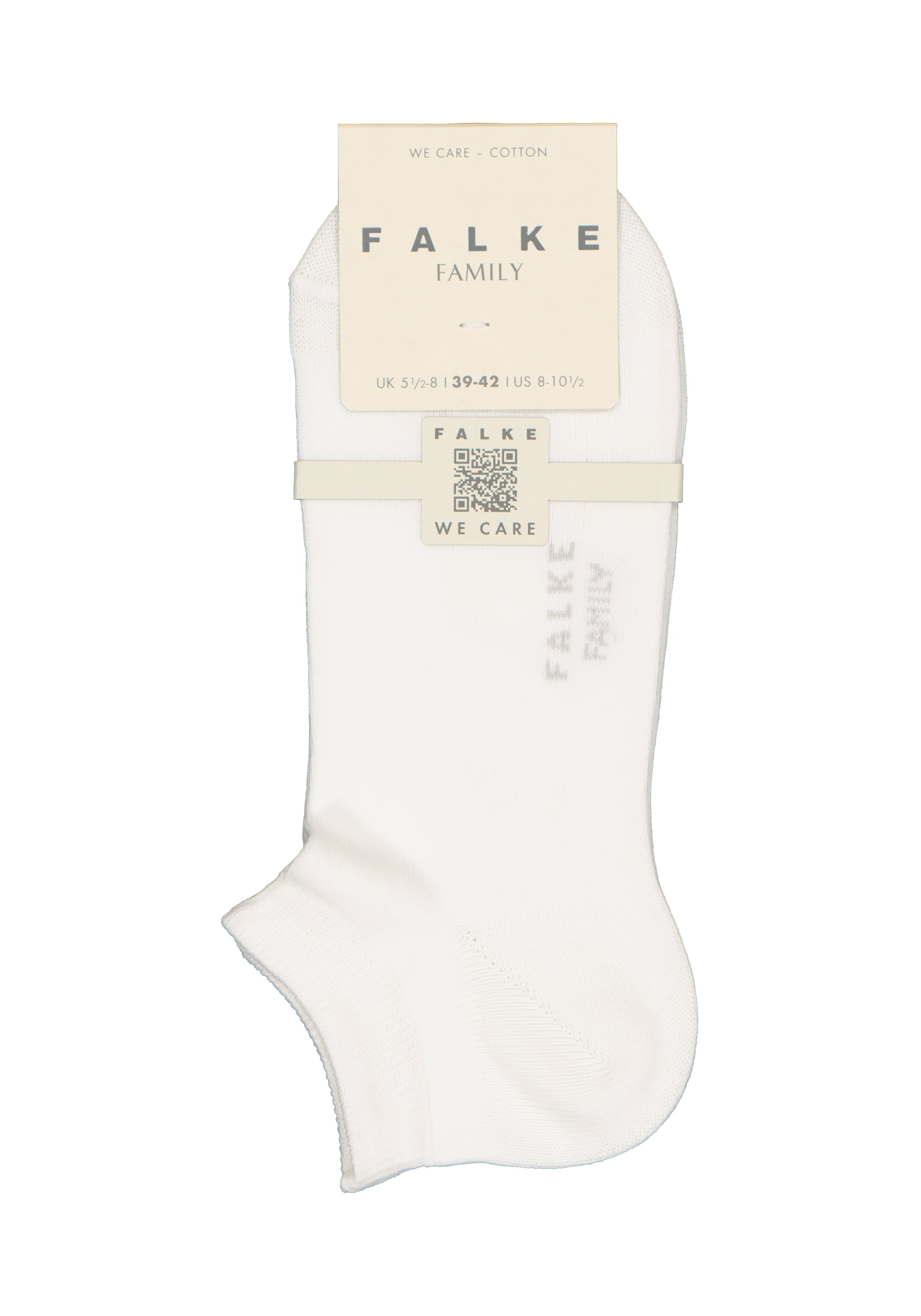 FALKE Family dames enkelsokken, katoen, wit (white)