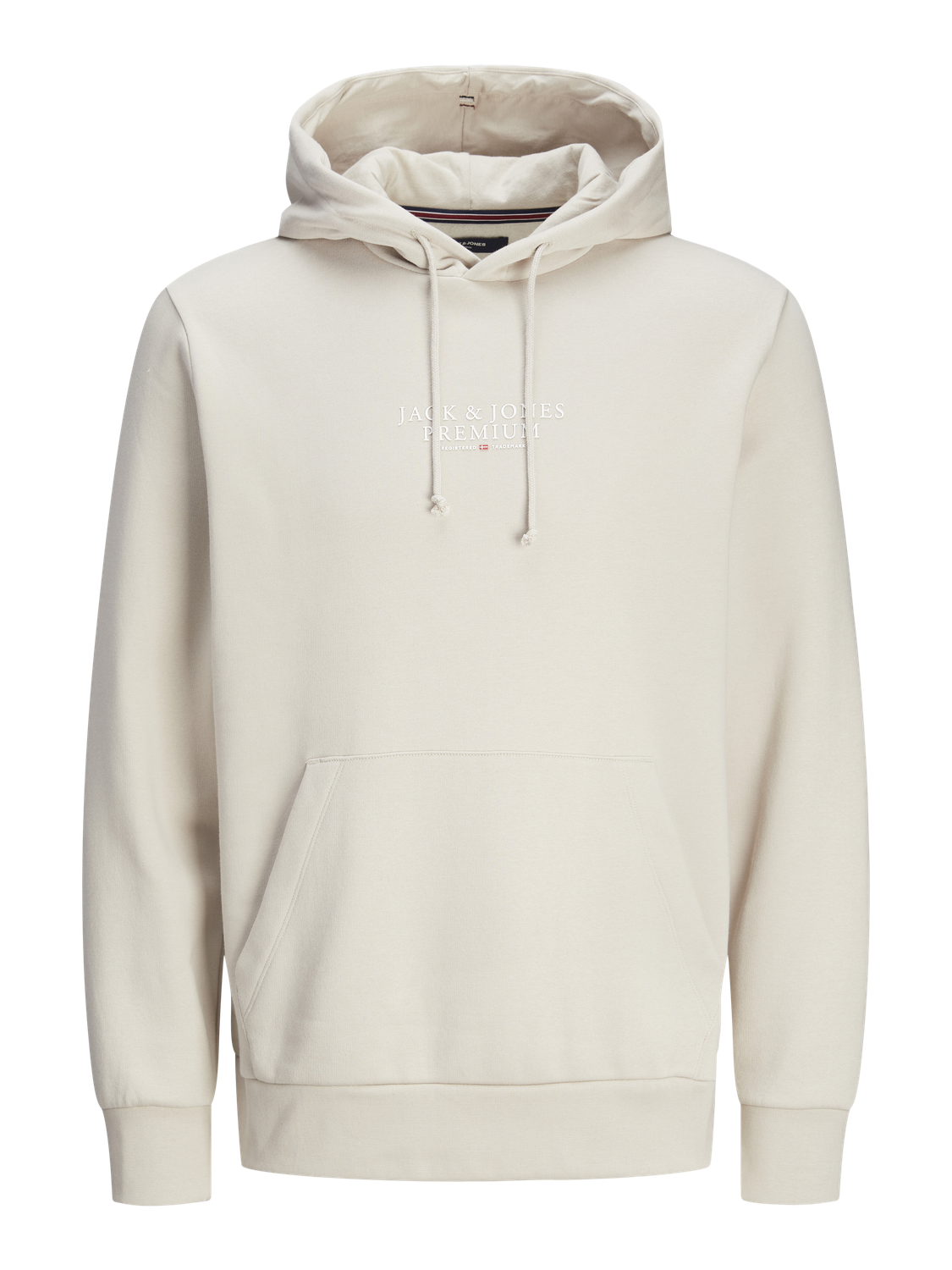 JACK & JONES Arie sweat hood slim fit, heren hoodie katoenmengsel met capuchon, beige