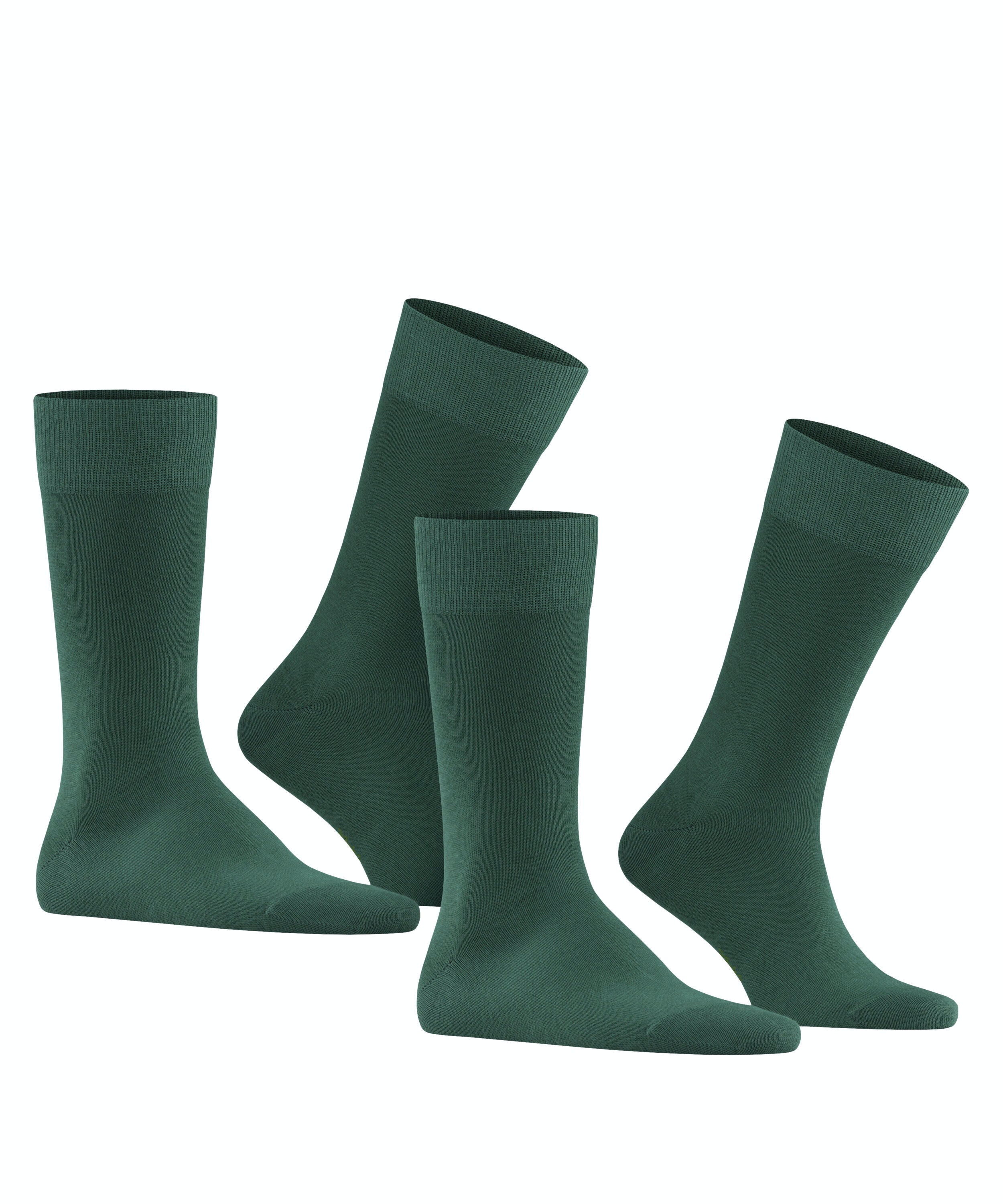 FALKE Happy herensokken (2-pack), groen (hunter green)