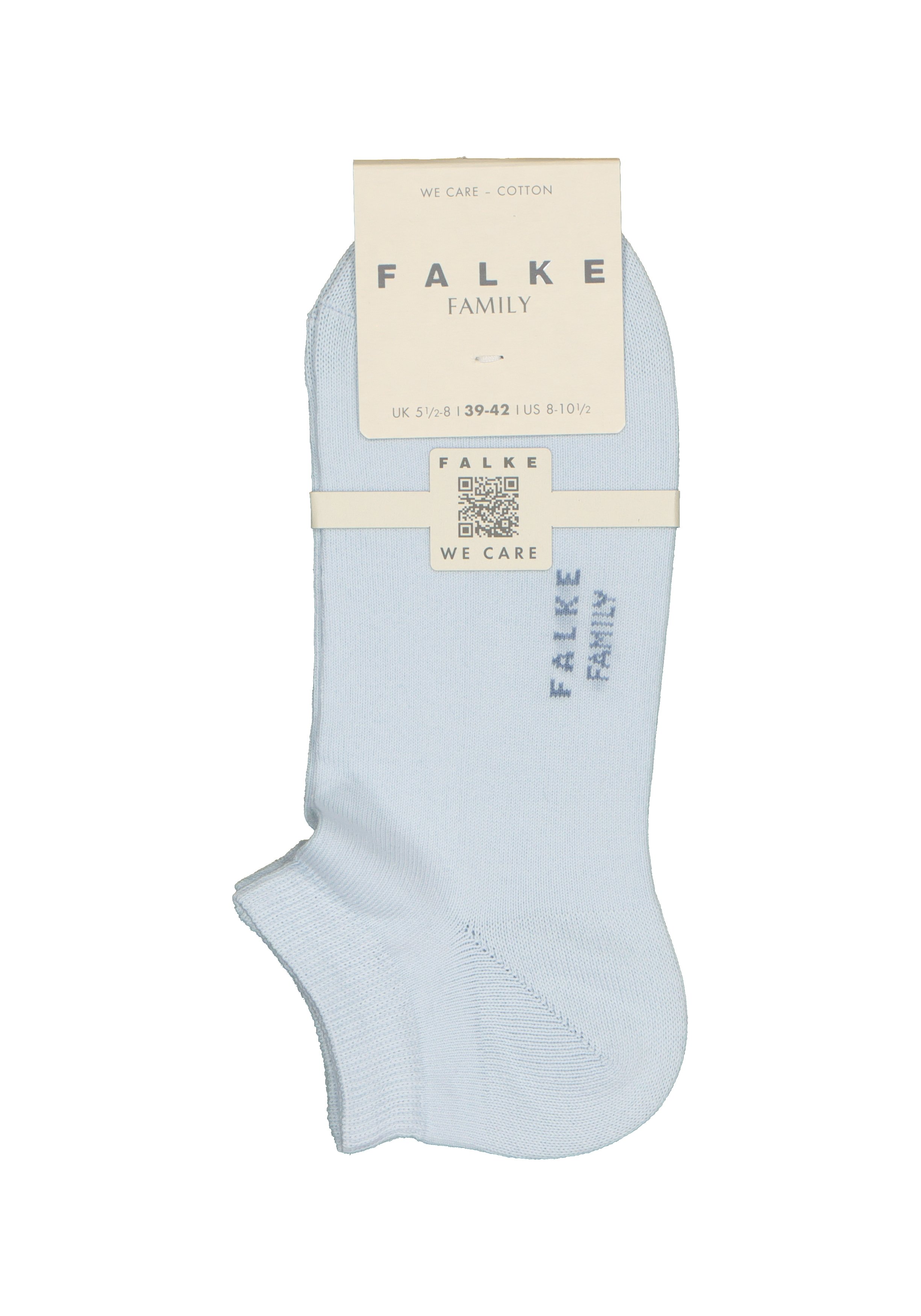 FALKE Family dames enkelsokken, katoen, lichtblauw (light blue)