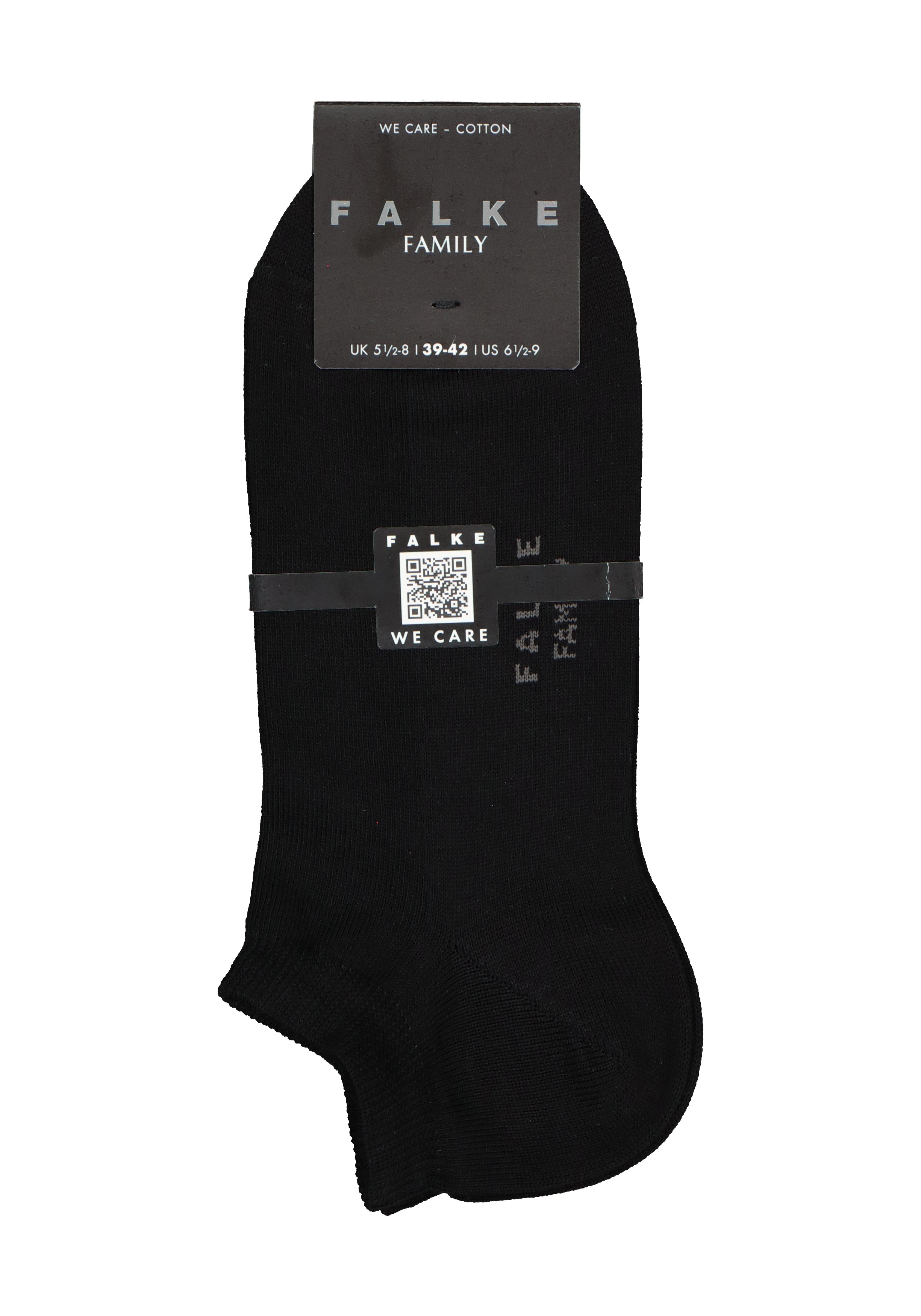 FALKE Family heren enkelsokken, zwart (black)