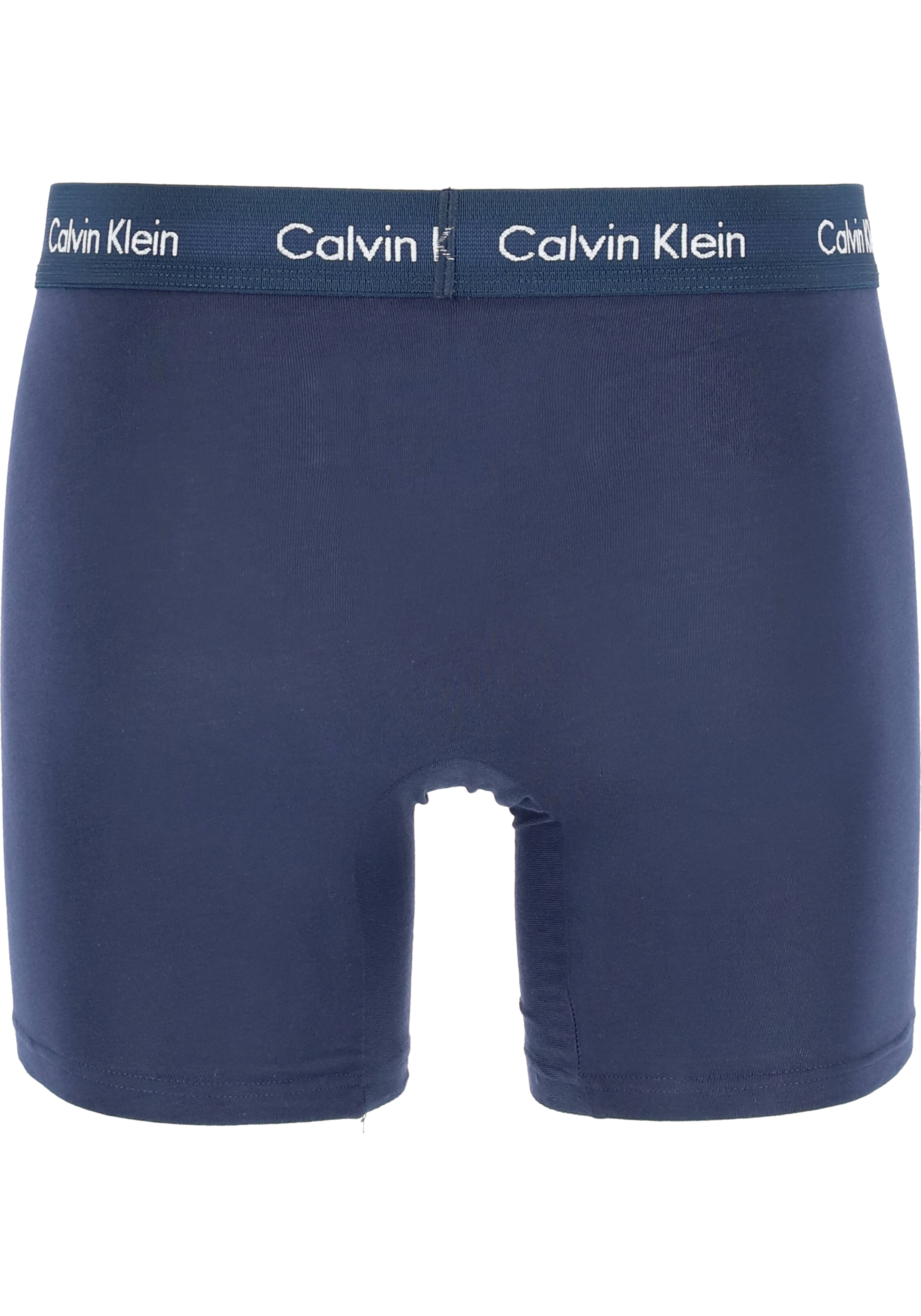 Calvin Klein Cotton Stretch boxer brief (3-pack), heren boxers extra lang, zwart, blauw en kobalt