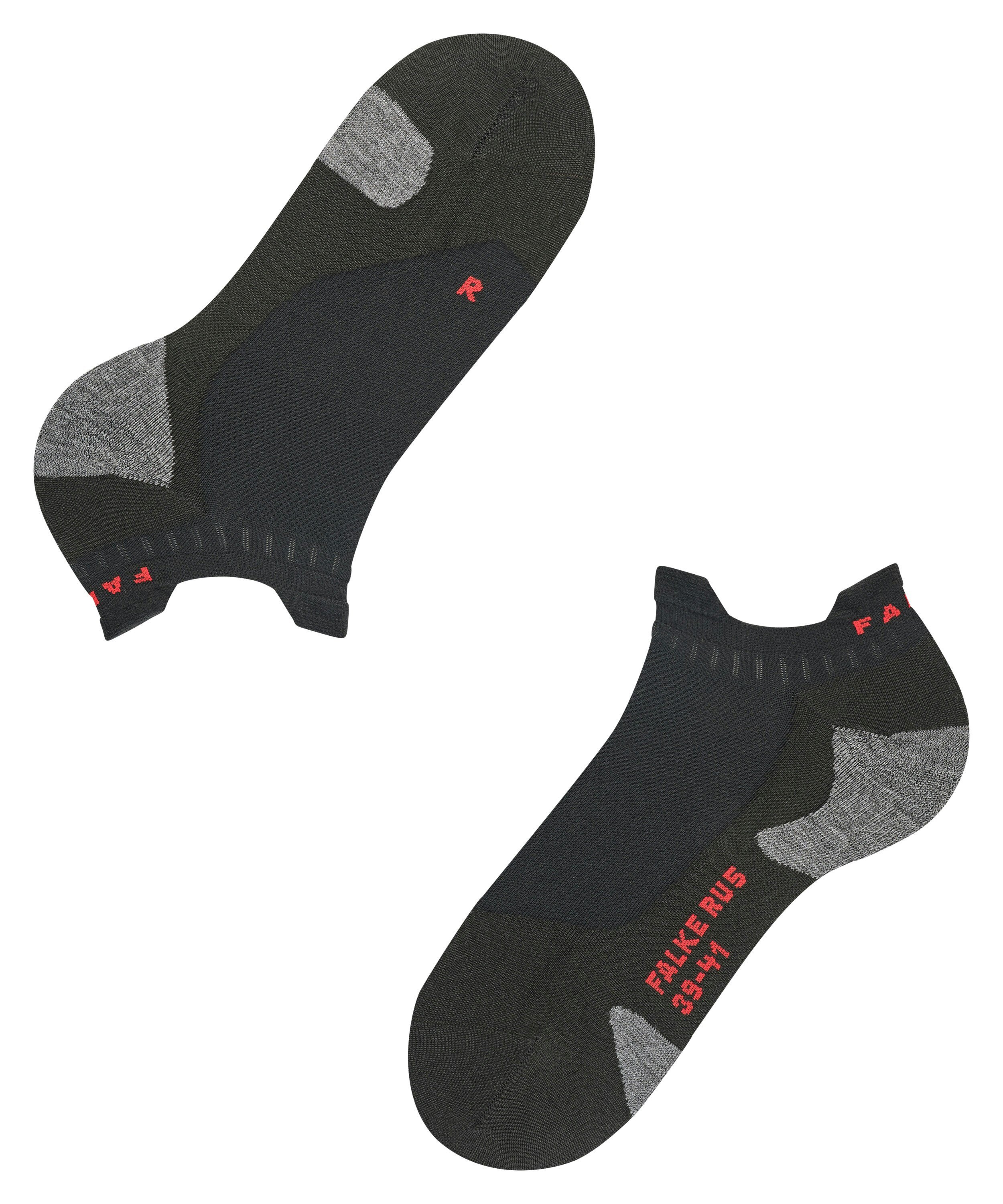 FALKE RU5 Race Invisible heren running kousenvoetjes, zwart (black-mix)