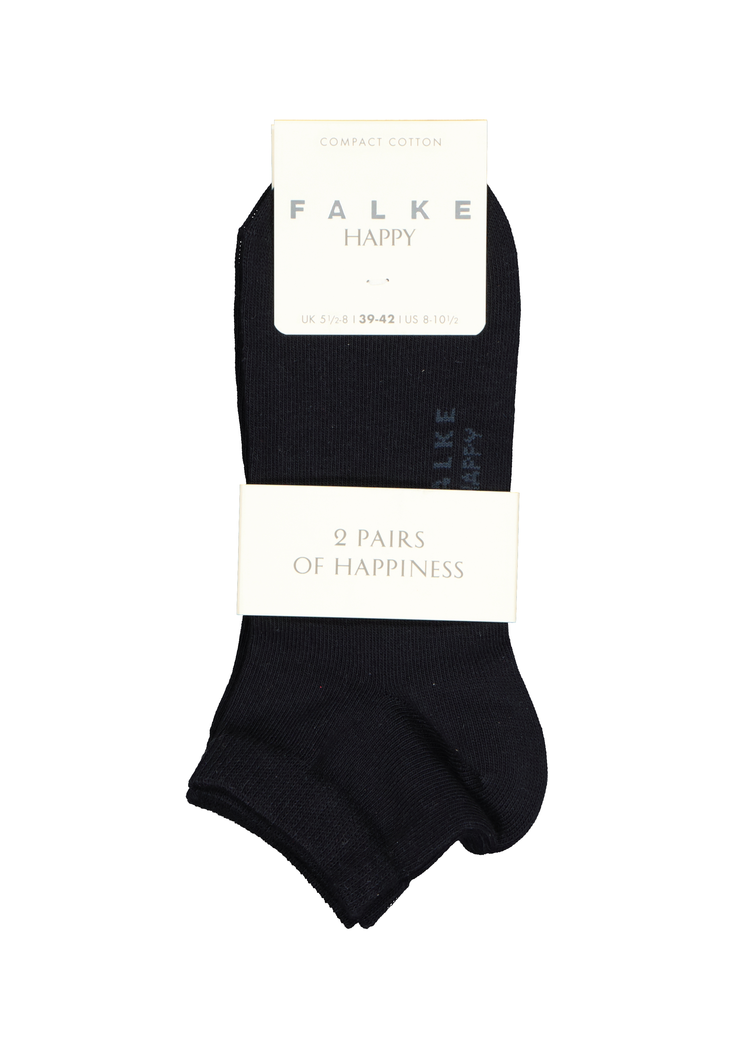 FALKE Happy dames enkelsokken (2-pack), katoen, donker marine blauw (dark navy)