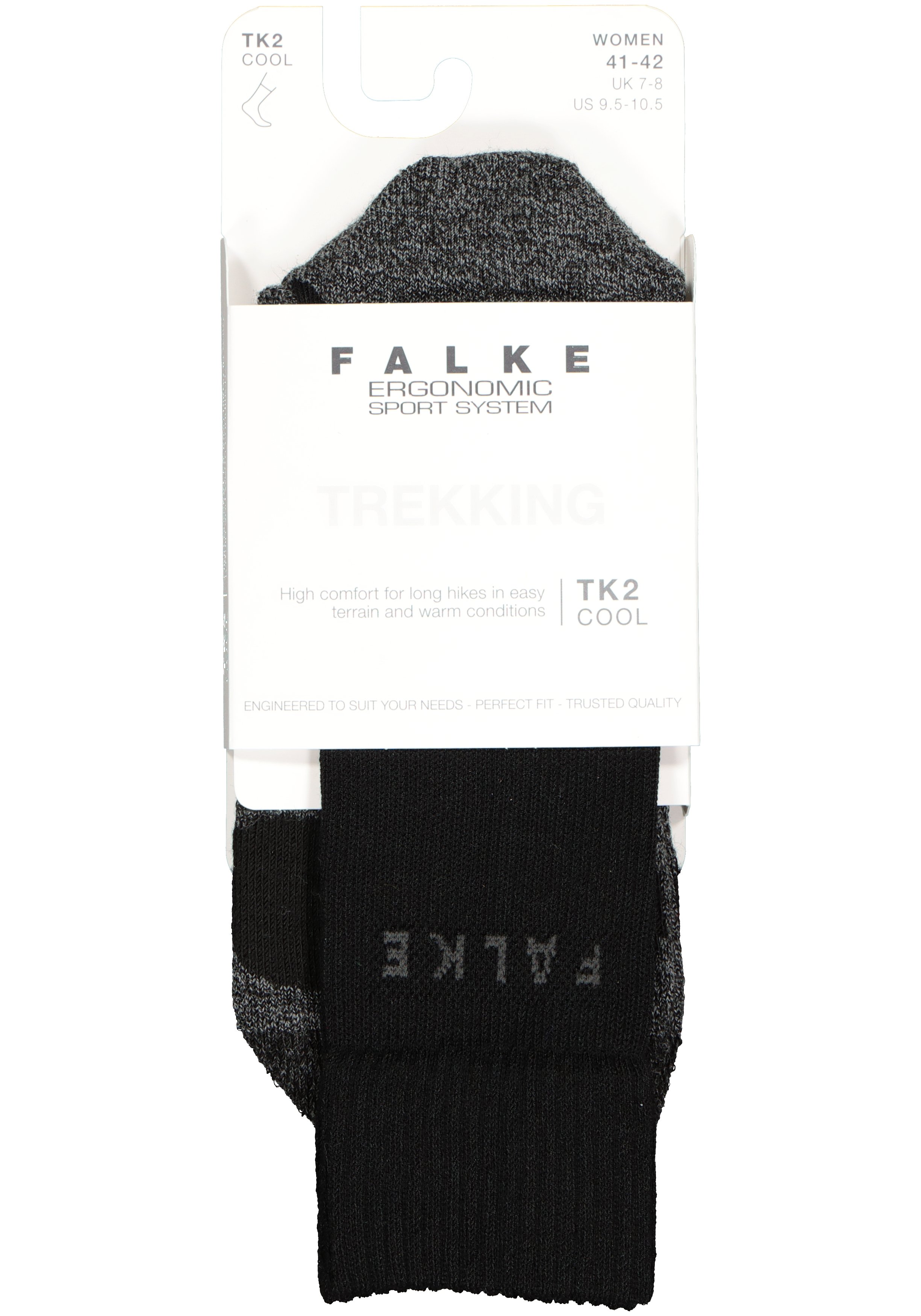 FALKE TK2 Cool dames wandelsokken, zwart (black-mix)