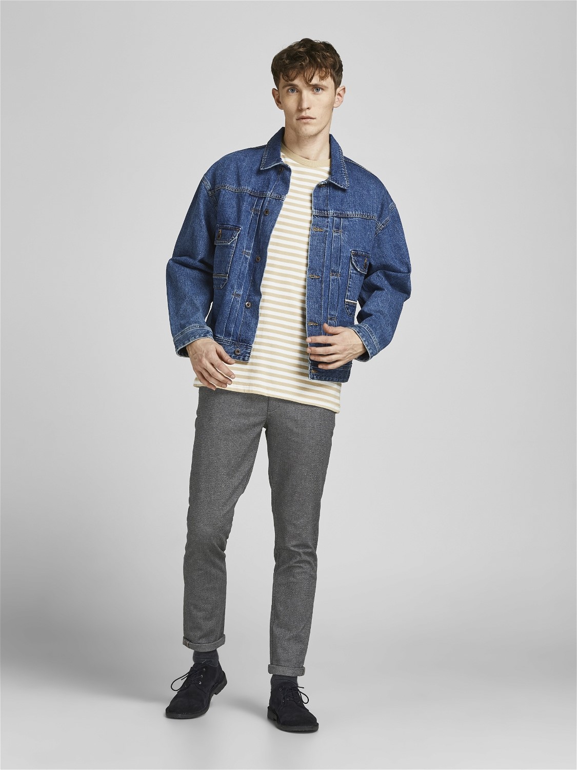 JACK & JONES Marco Fury slim fit, heren chino, donkergrijs