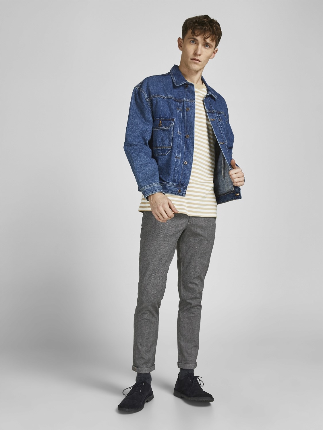 JACK & JONES Marco Fury slim fit, heren chino, donkergrijs