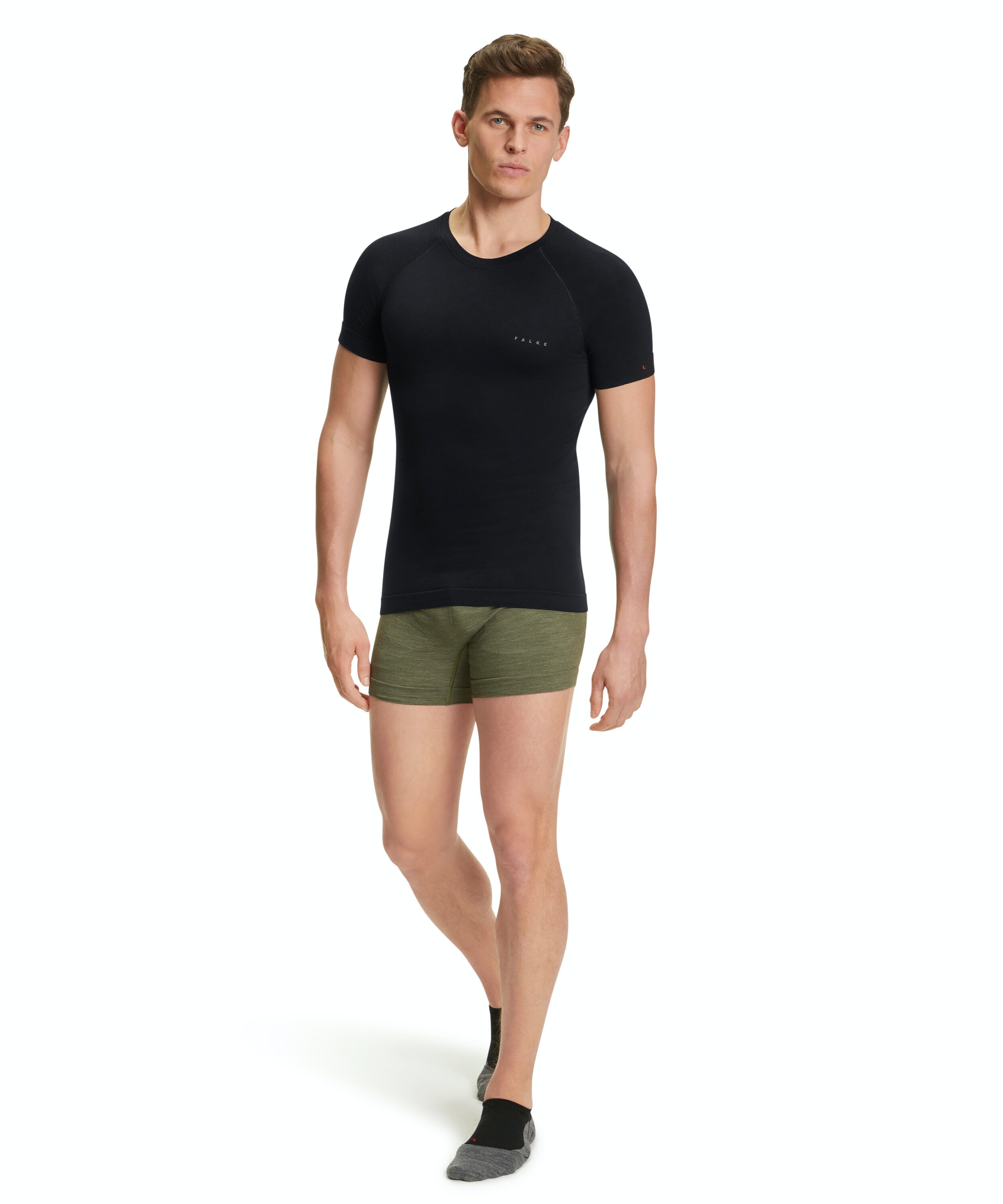 FALKE heren T-shirt Wool-Tech Light, thermoshirt, zwart (black)