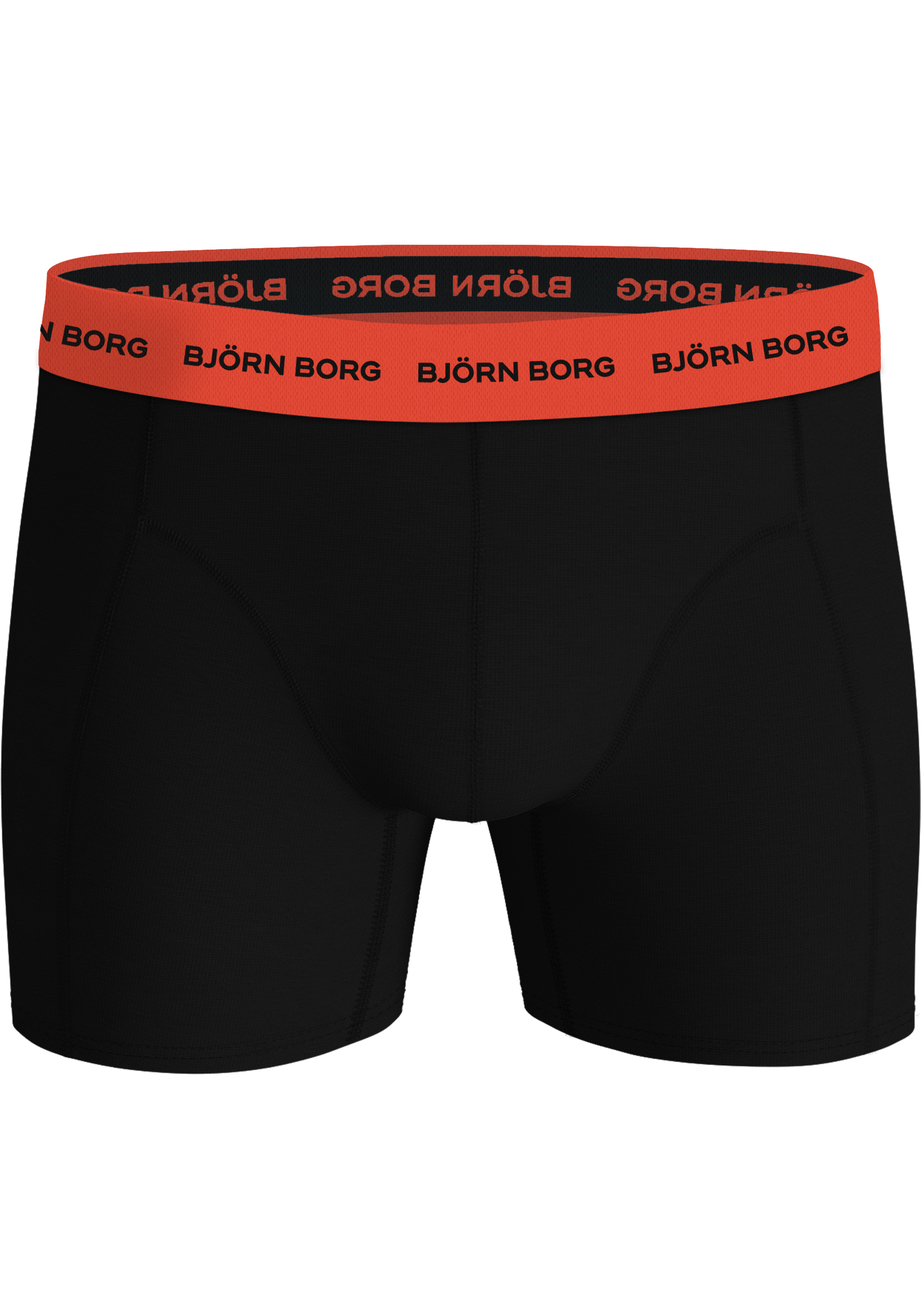 Bjorn Borg Cotton Stretch boxers, heren boxers normale lengte (12-pack), zwart met gekleurde tailleband