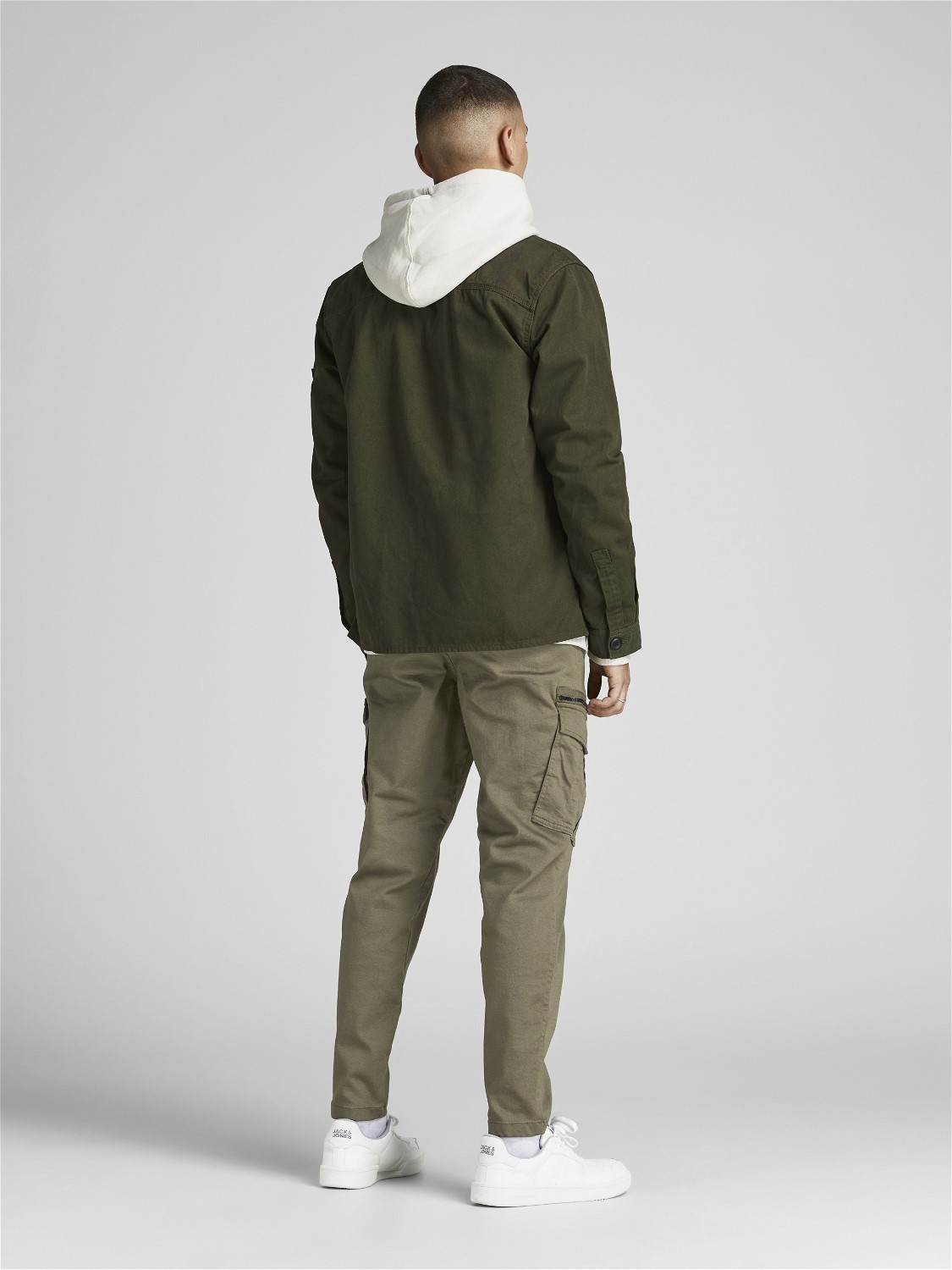 JACK & JONES Ace Dex Tapered Dusty loose fit, heren cargo broek, olijfgroen