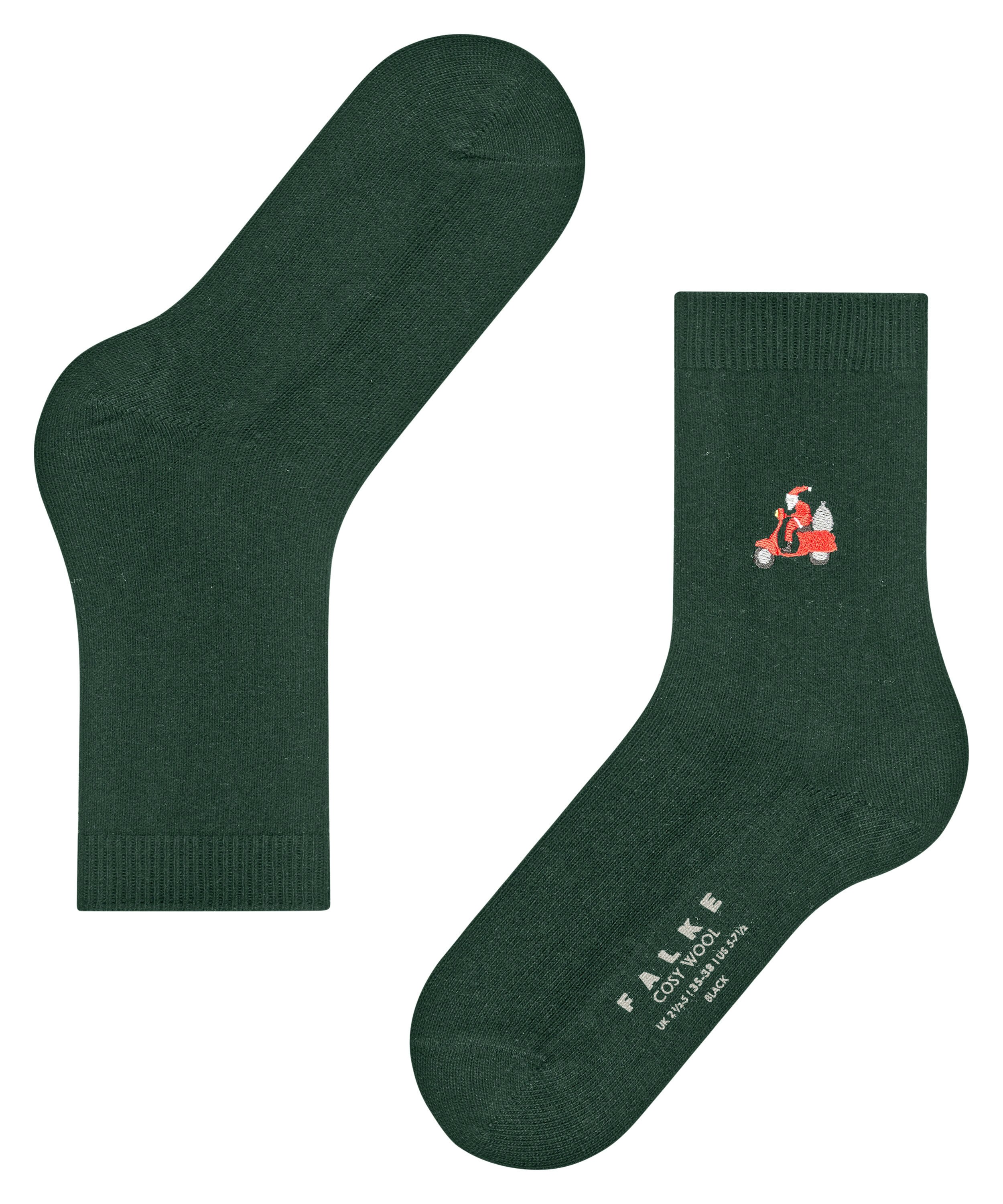 FALKE Cosy Wool X-Mas Santa damessokken, groen (hunter green)