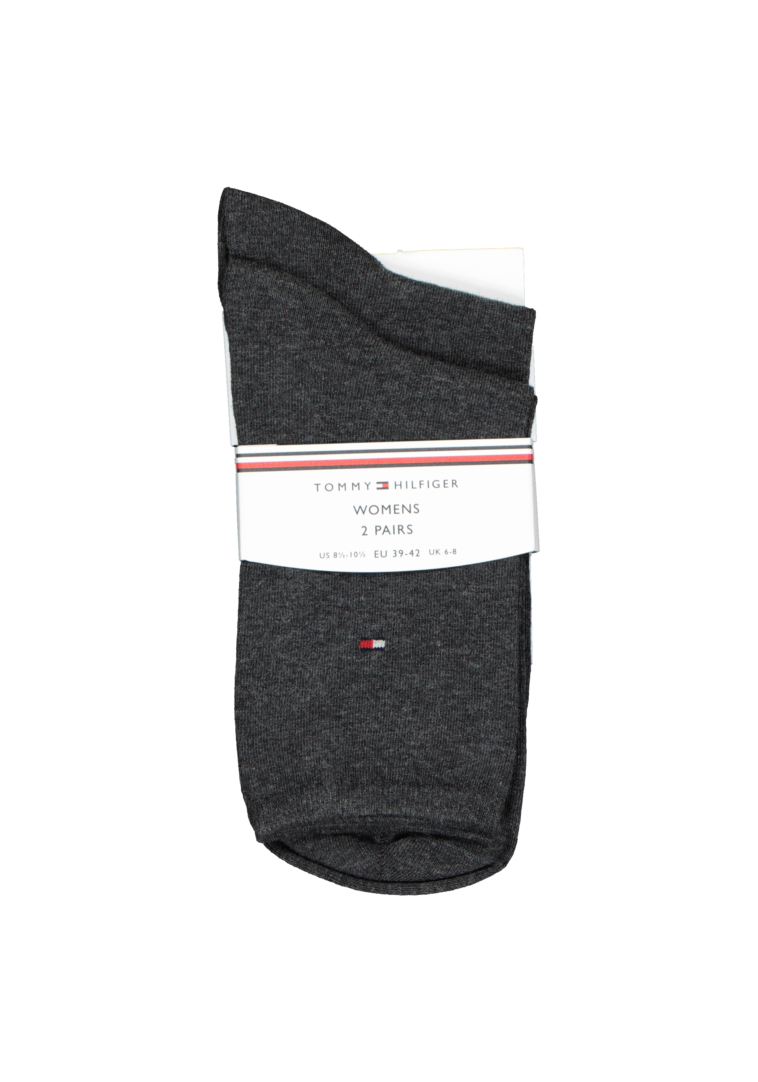 Tommy Hilfiger damessokken Casual (2-pack), uni katoen, antraciet melange