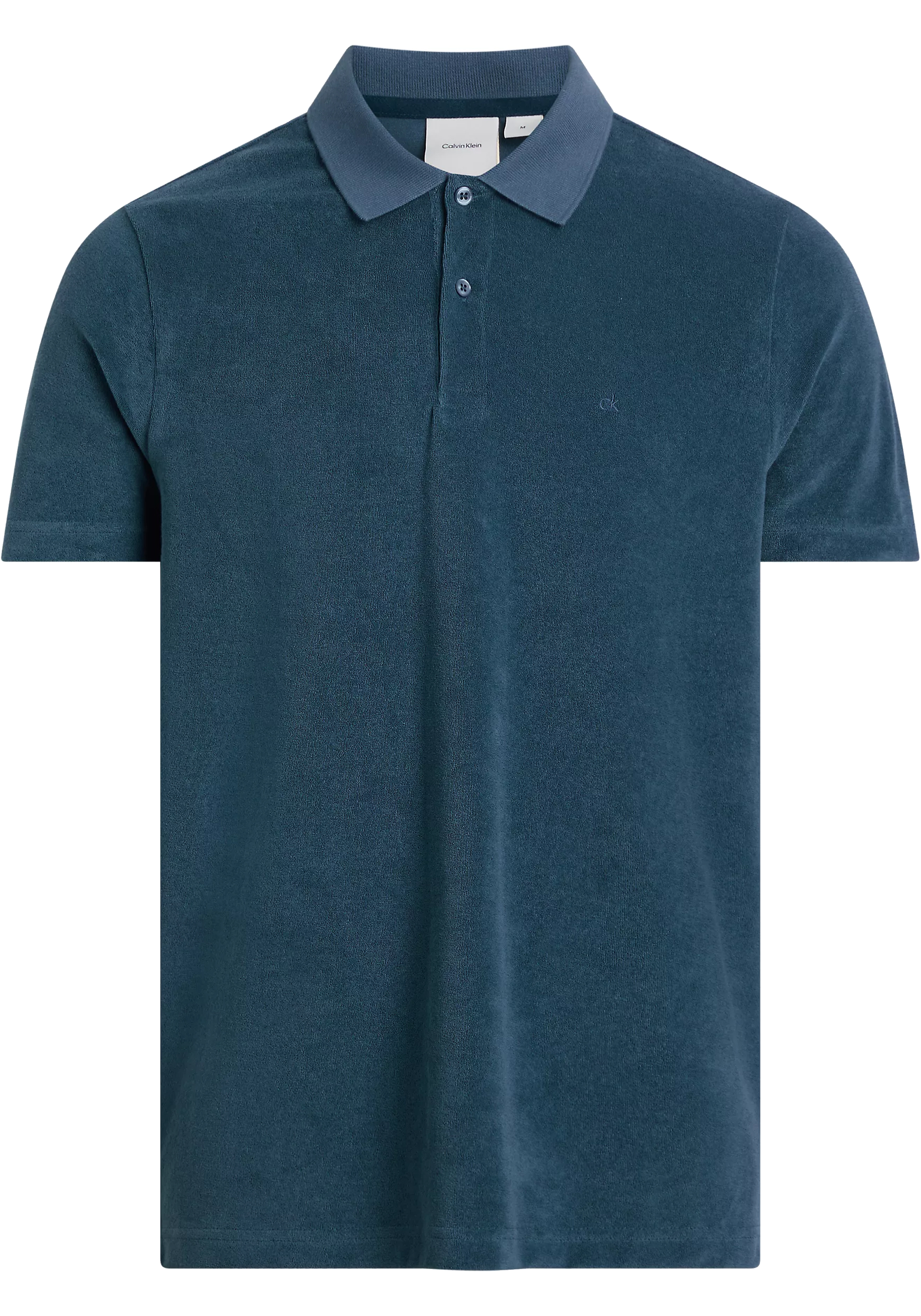 Calvin Klein Towelling Regular Polo, heren poloshirt, blauw