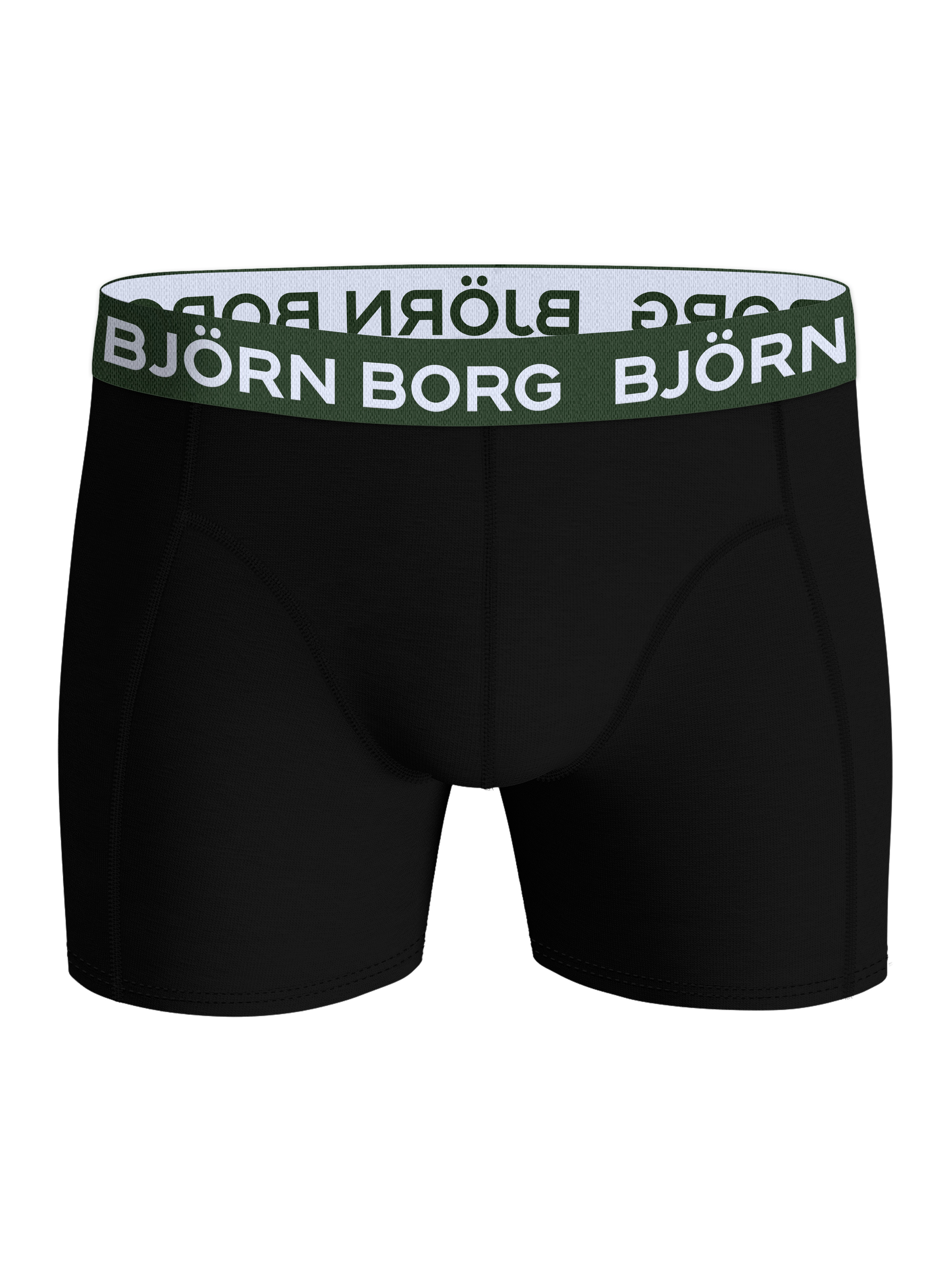 Bjorn Borg Cotton Stretch boxers, heren boxers normale lengte (7-pack), zwart met gekleurde tailleband