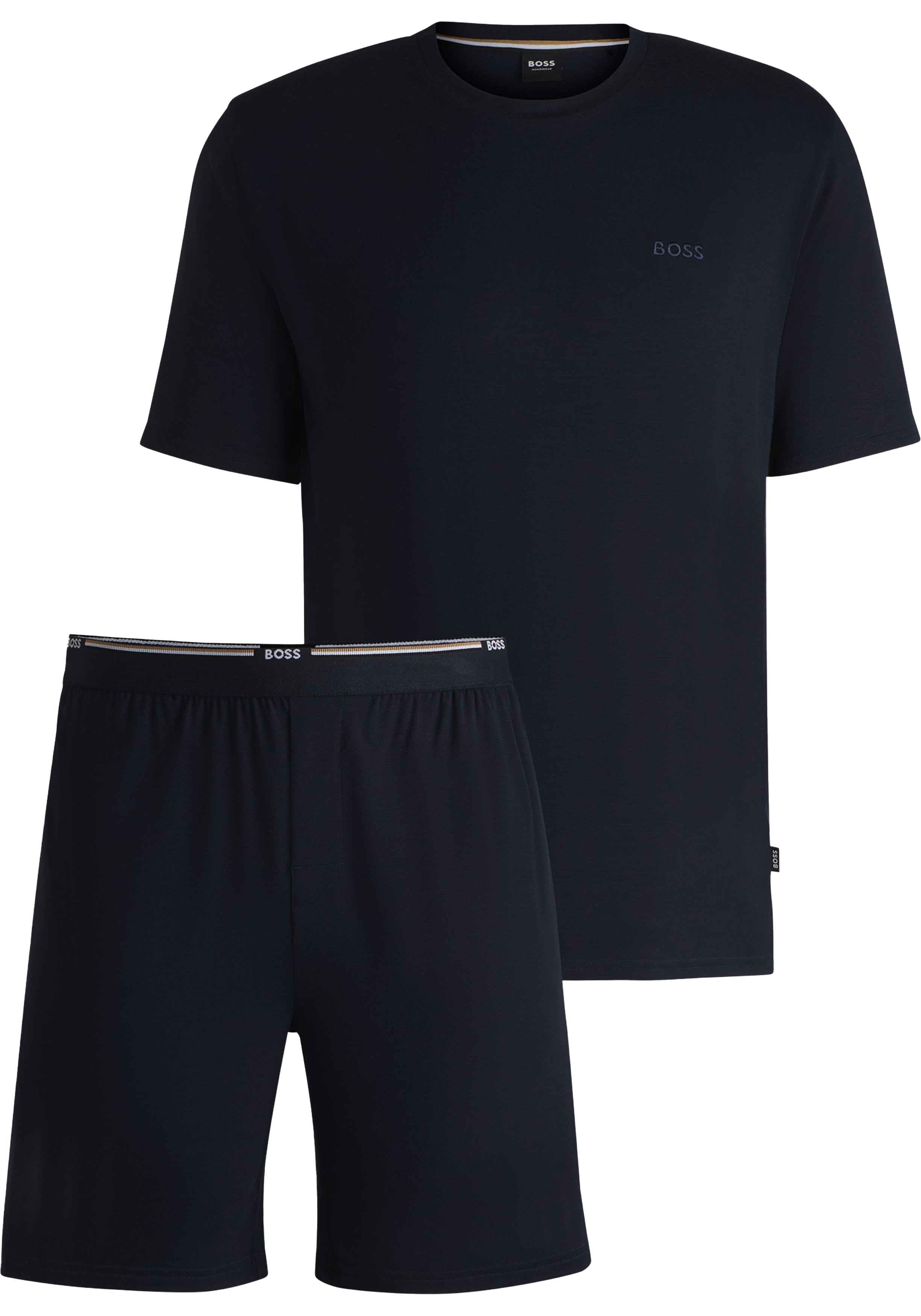 BOSS Bamboo Short Set, heren shortama set, donkerblauw