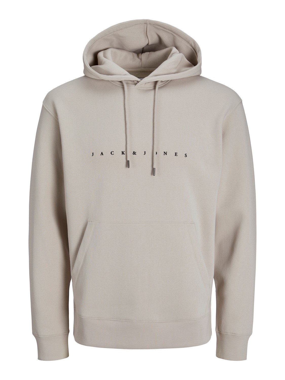 JACK & JONES Star jj sweat hood regular fit, heren hoodie katoenmengsel met capuchon, beige