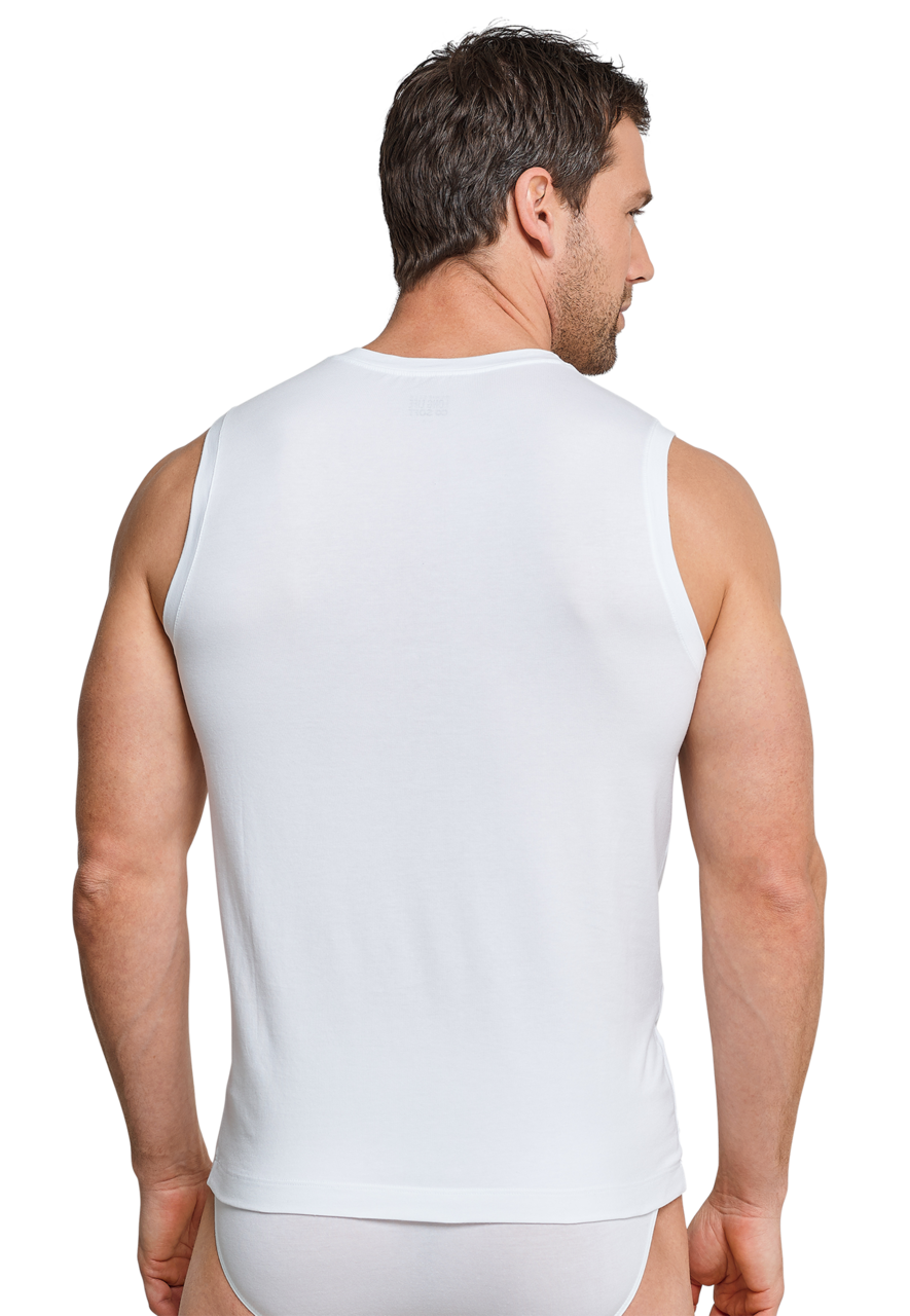 SCHIESSER Long Life Soft singlet (1-pack), heren onderhemd modieuze snit wit