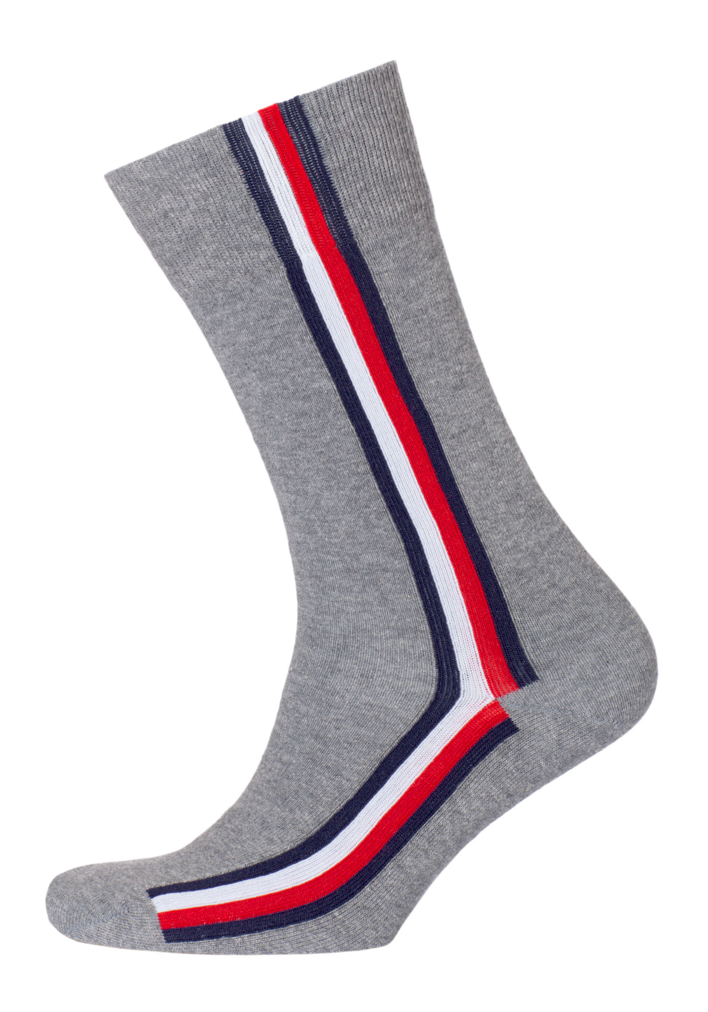 Tommy Hilfiger Iconic Hidden Sock (2-pack), heren sokken katoen, rood-wit-blauw en grijs