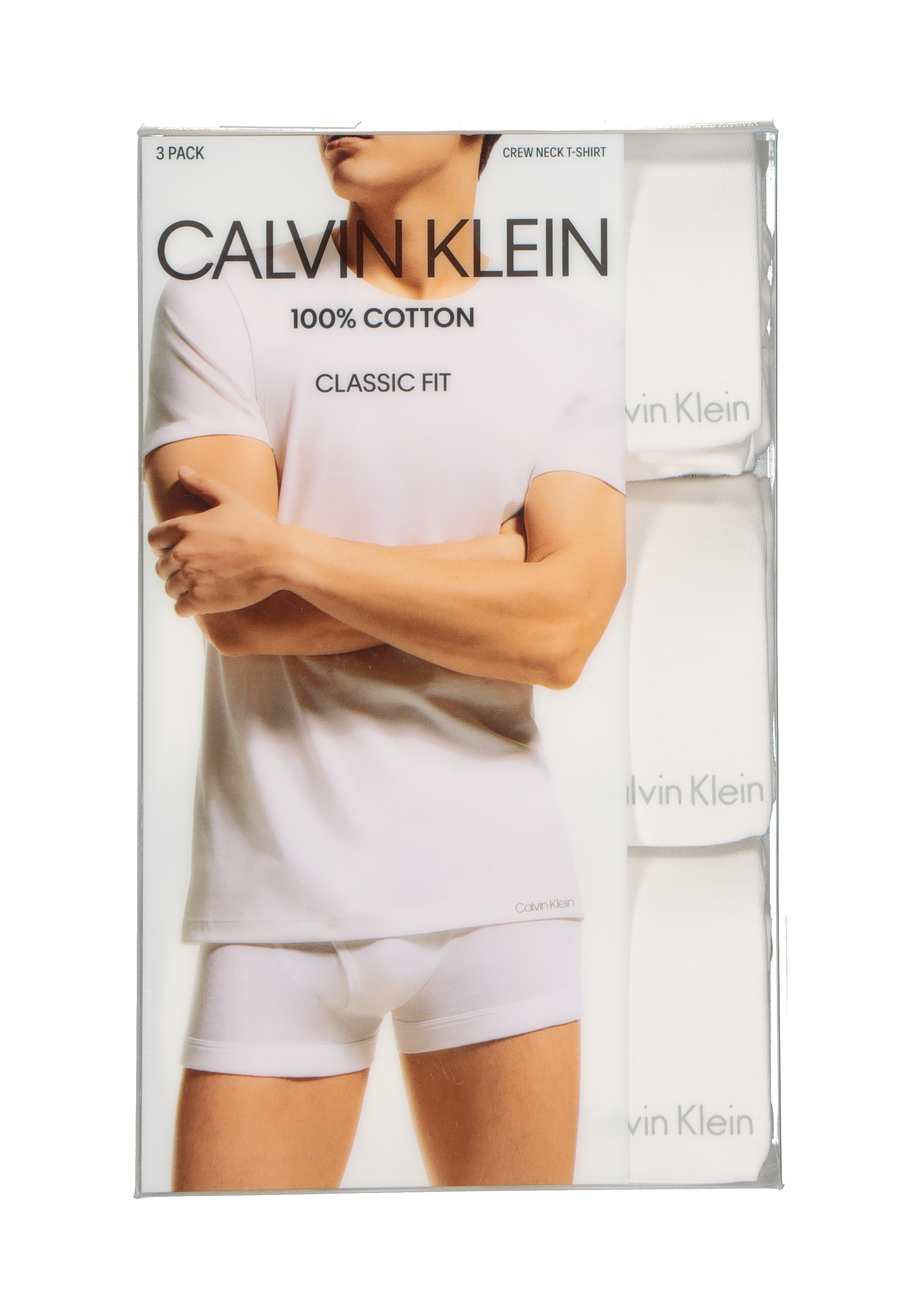 Calvin Klein Cotton Classics crew neck T-shirt (3-pack), heren T-shirts O-hals, wit