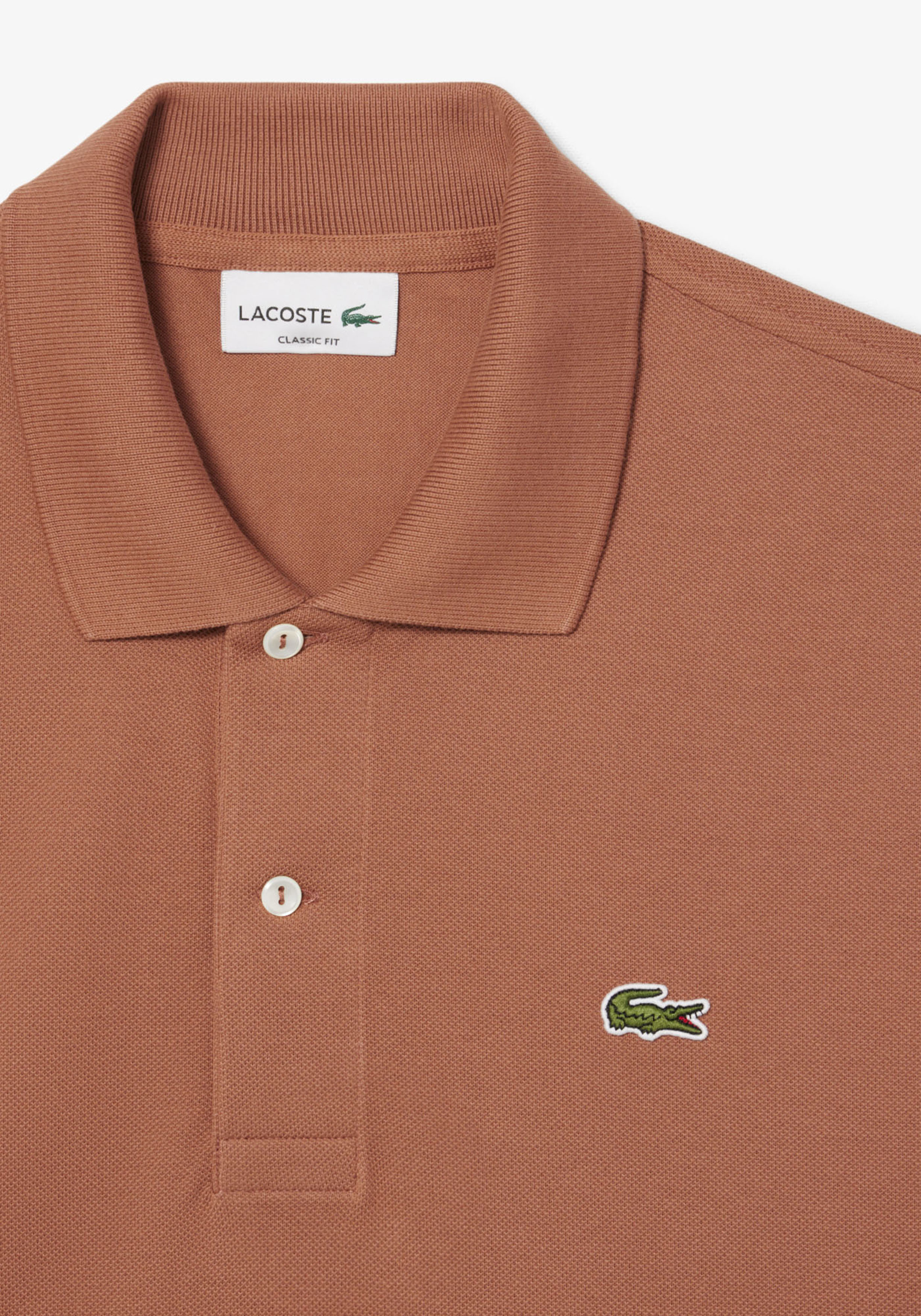 Lacoste Classic Fit polo, melkchocolade bruin