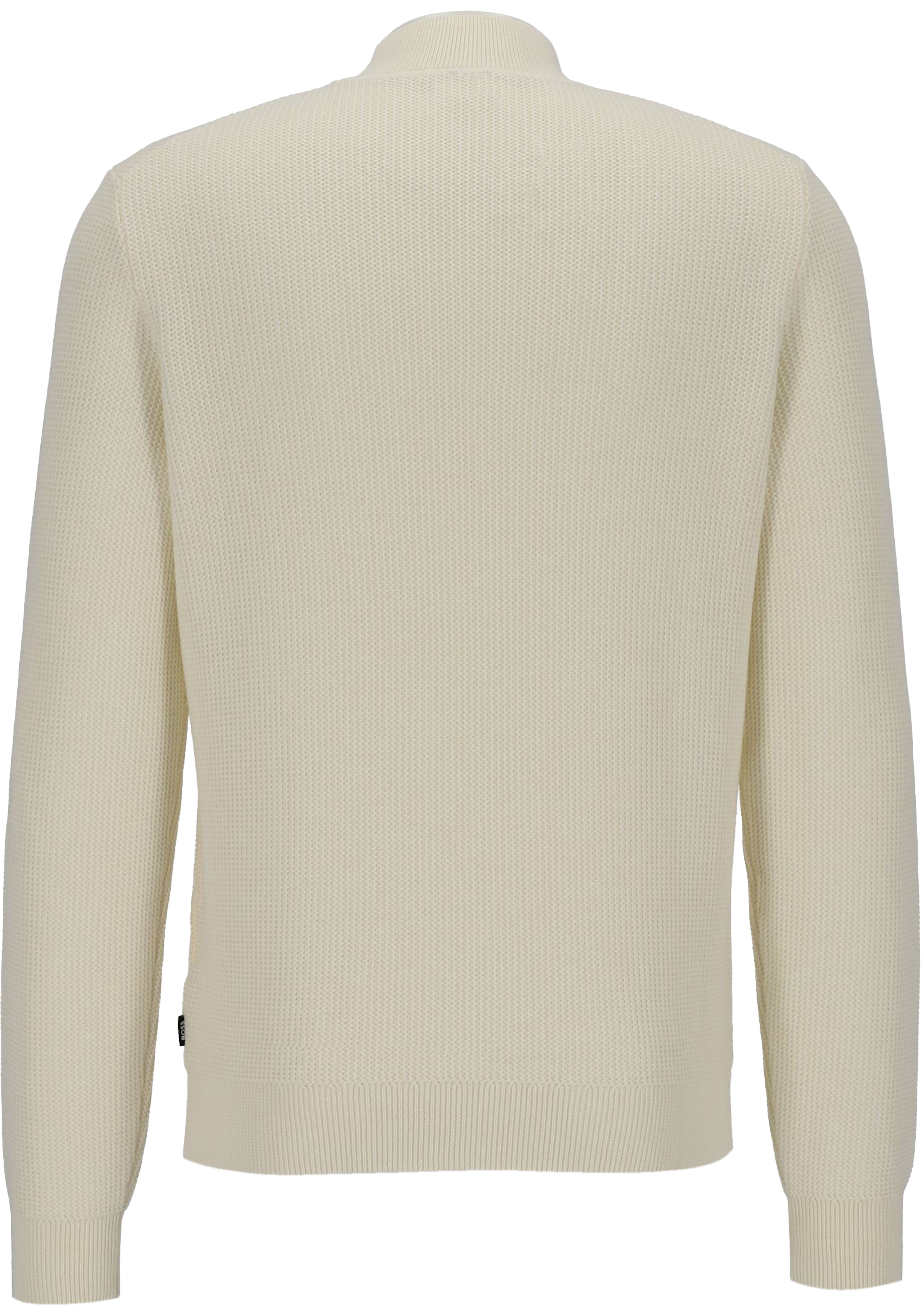 BOSS Derano regular fit trui wolmengsel, heren trui middeldik turtleneck, wit