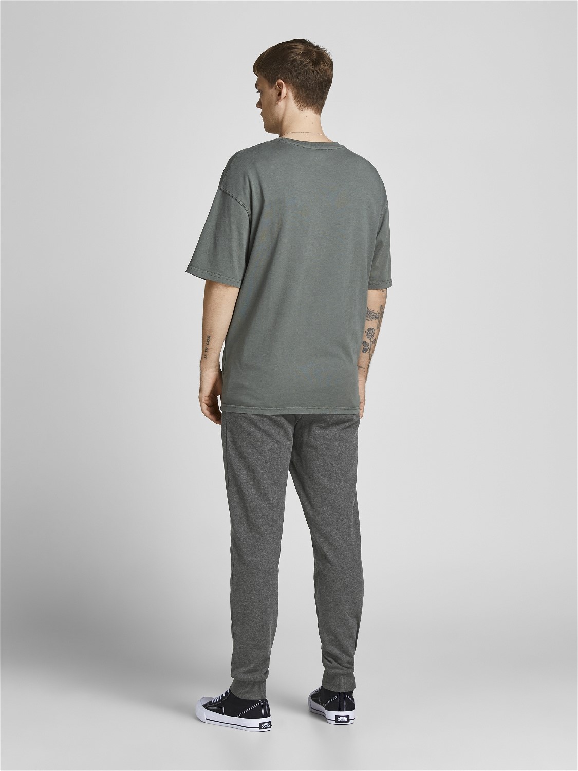 JACK & JONES Gordon Shark Sweat Pants regular fit, heren joggingbroek, donkergrijs melange