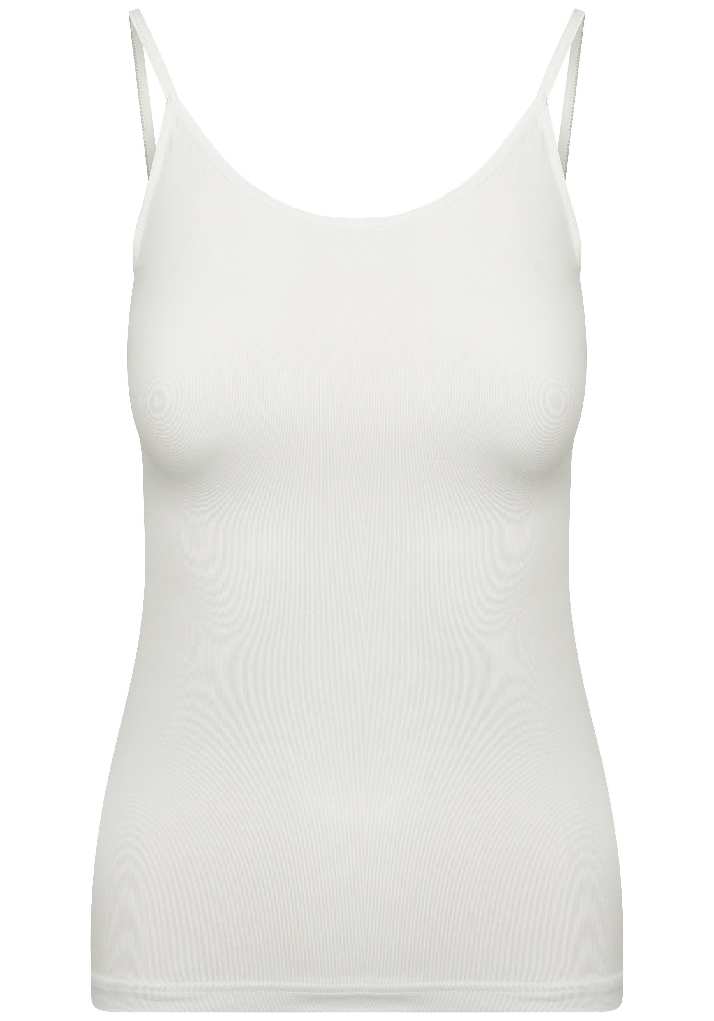 RJ Bodywear Pure Color dames spaghetti top (1-pack), hemdje met smalle verstelbare bandjes, wit