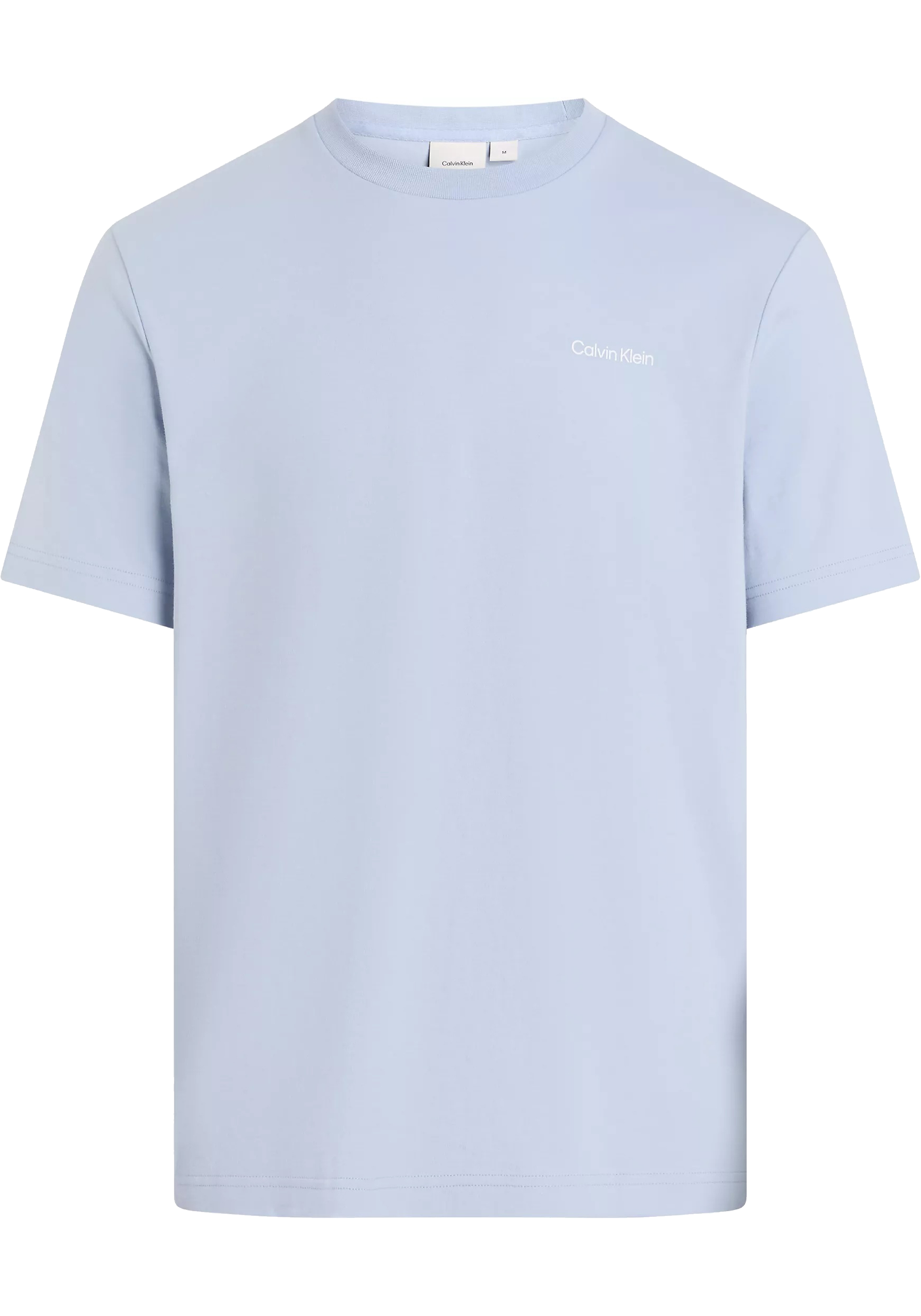 Calvin Klein Micro Logo Interlock T-shirt, heren T-shirt korte mouw O-hals, blauw