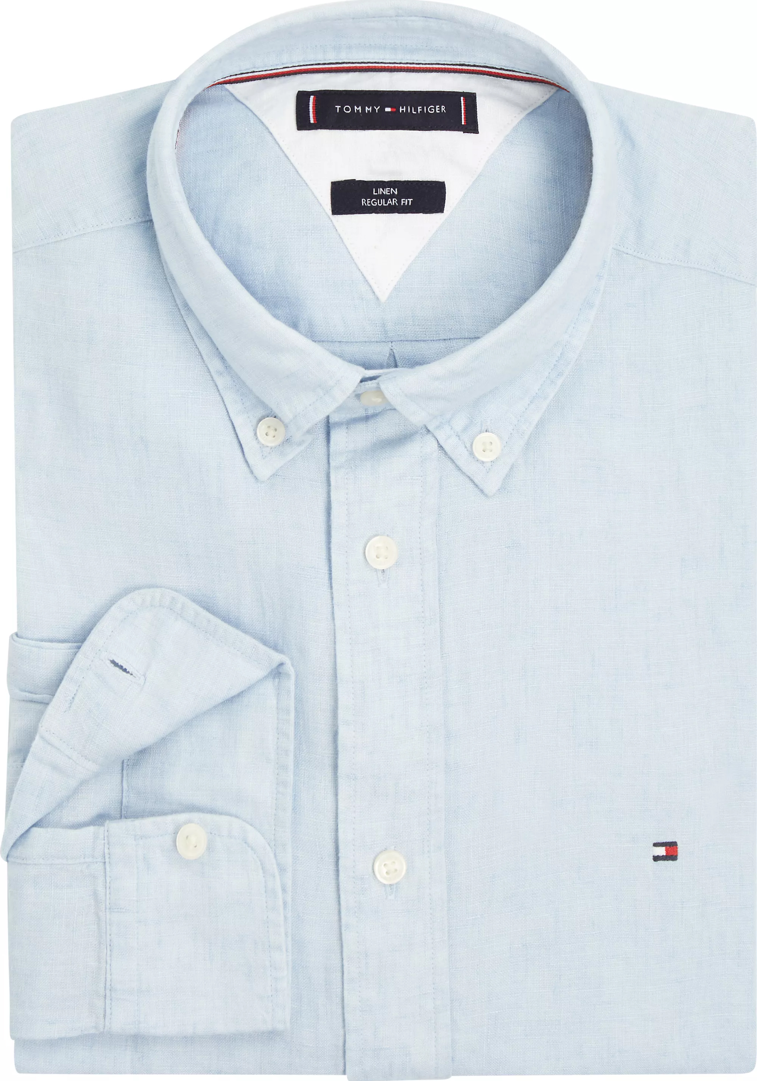 Tommy Hilfiger Pigment Dyed Regular Fit Shirt, popeline, lichtblauw