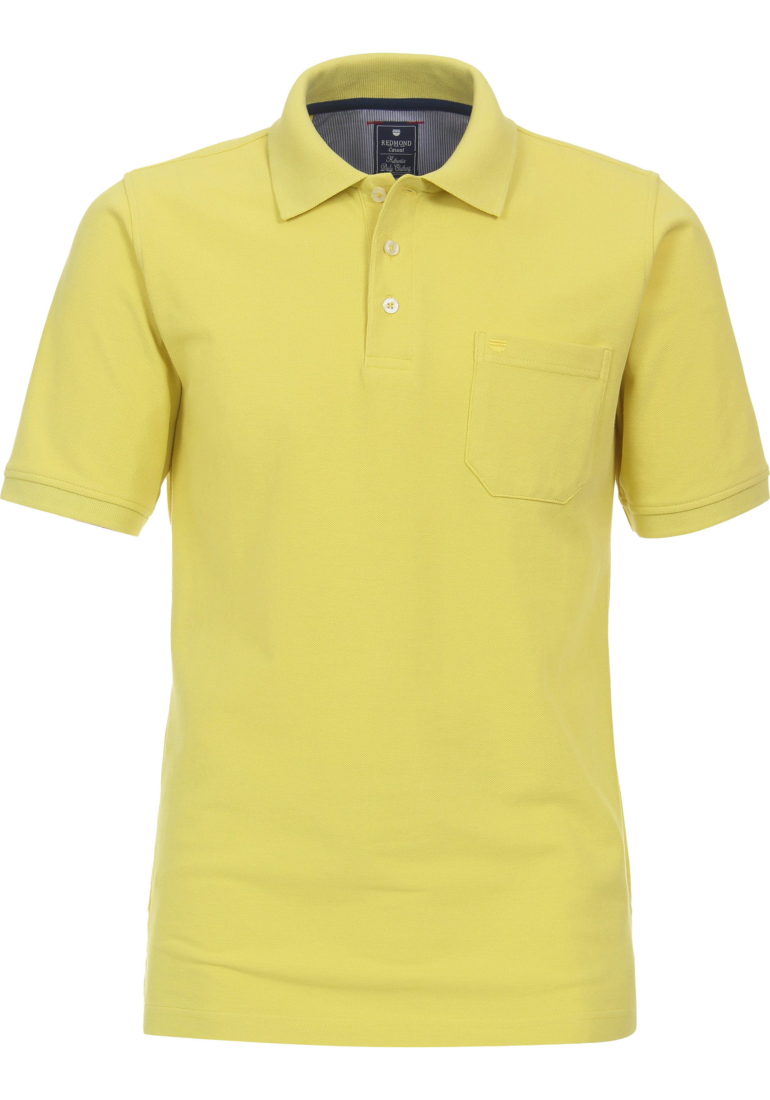 Redmond regular fit heren polo, pique, geel