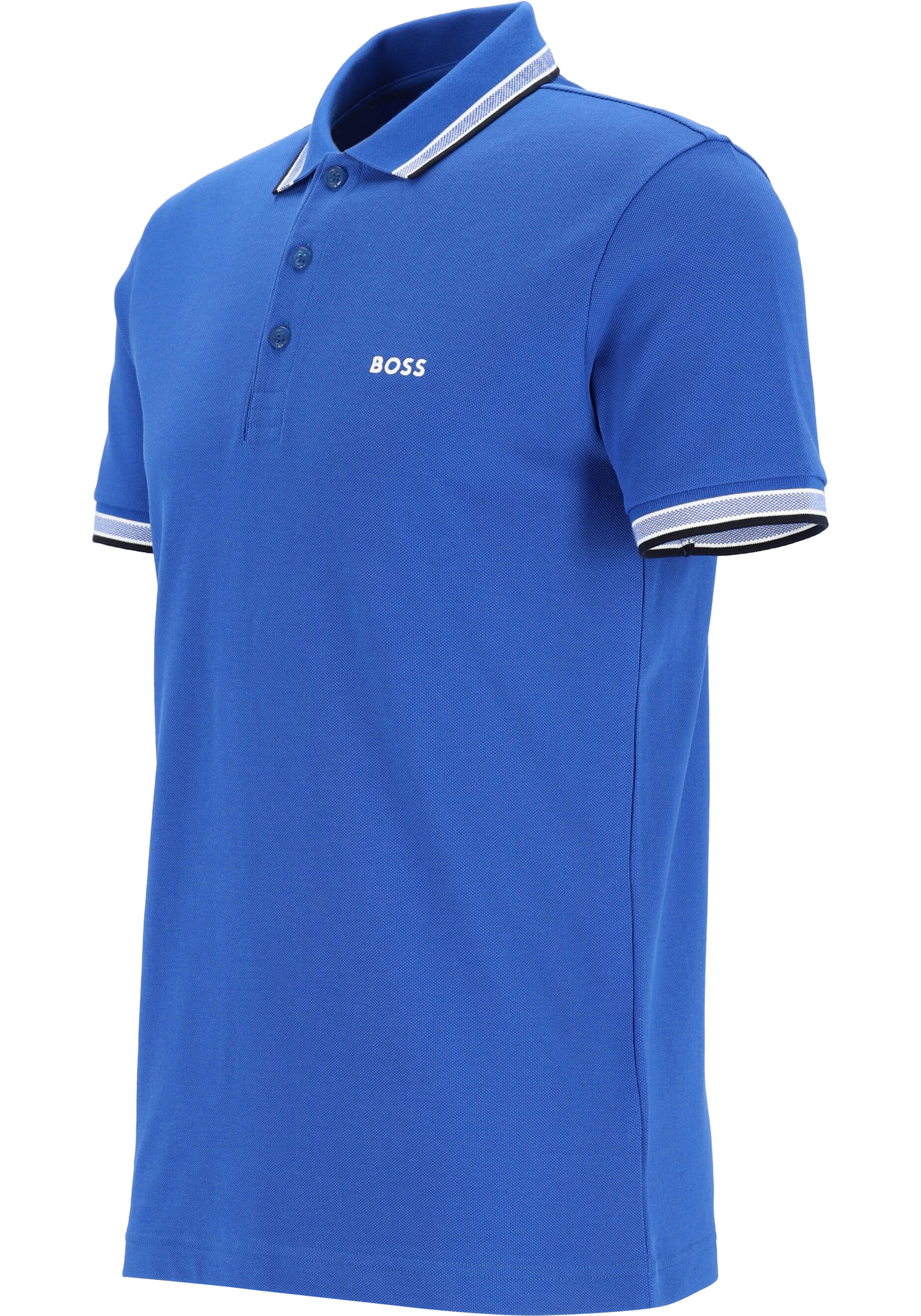 HUGO BOSS Paddy regular fit polo, heren polo korte mouw, blauw (contrast)