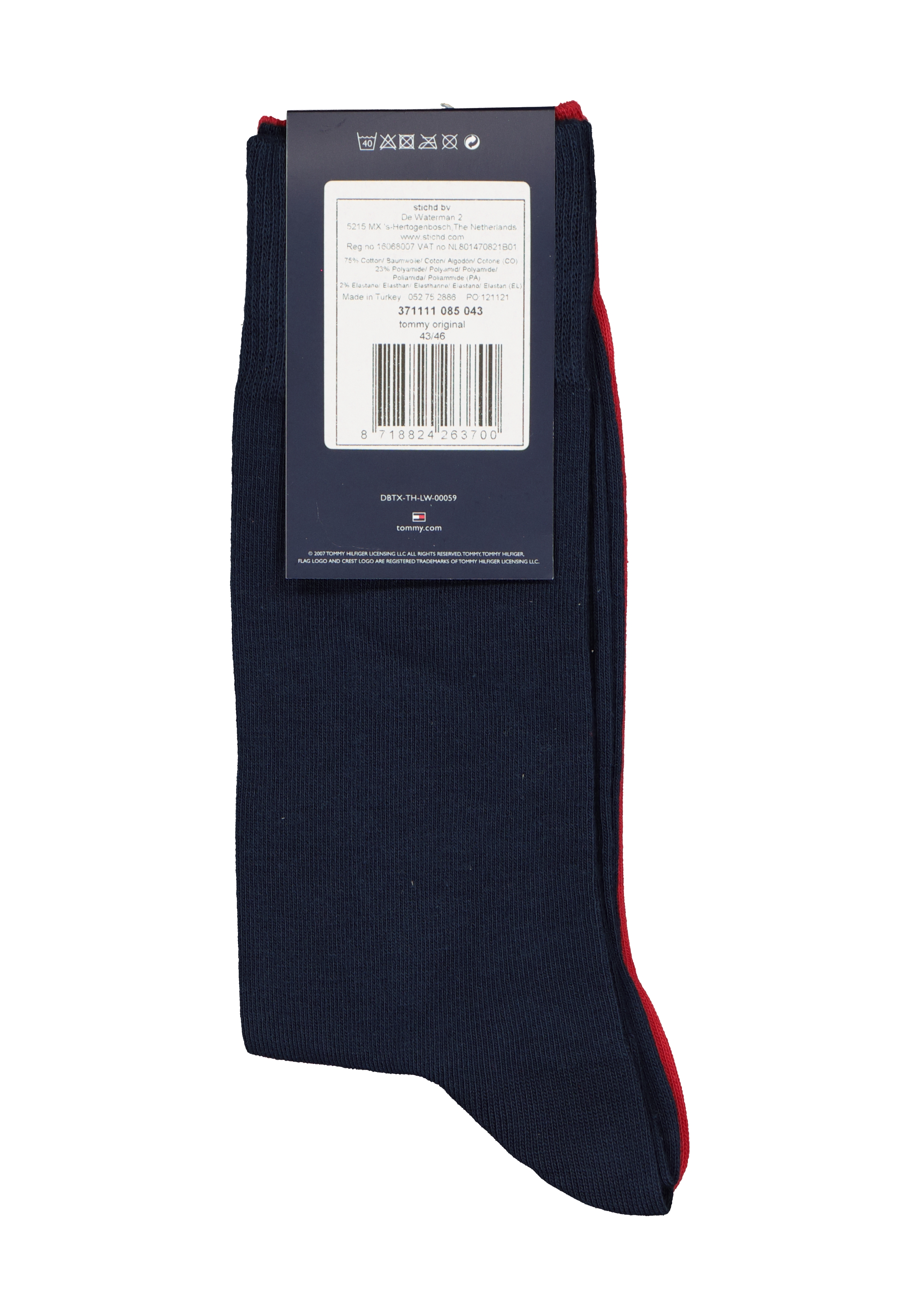 Tommy Hilfiger Classic Socks (2-pack), herensokken katoen, rood en blauw