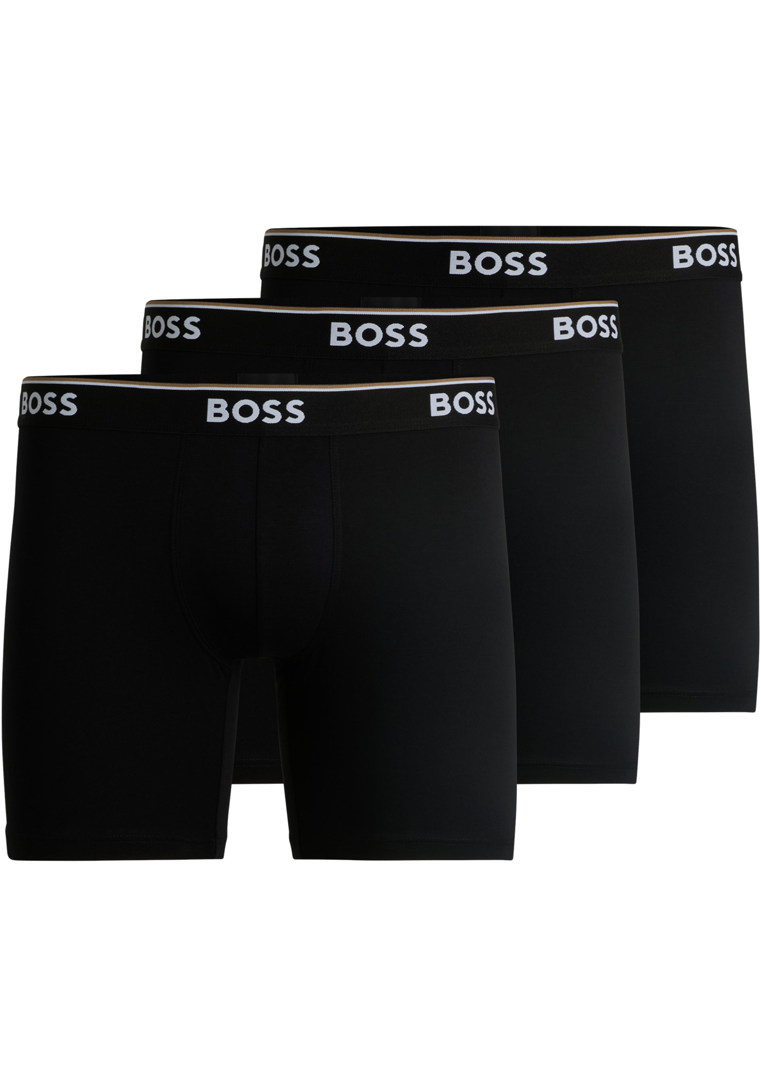 HUGO BOSS Power boxer briefs long (3-pack), heren boxers lang, zwart