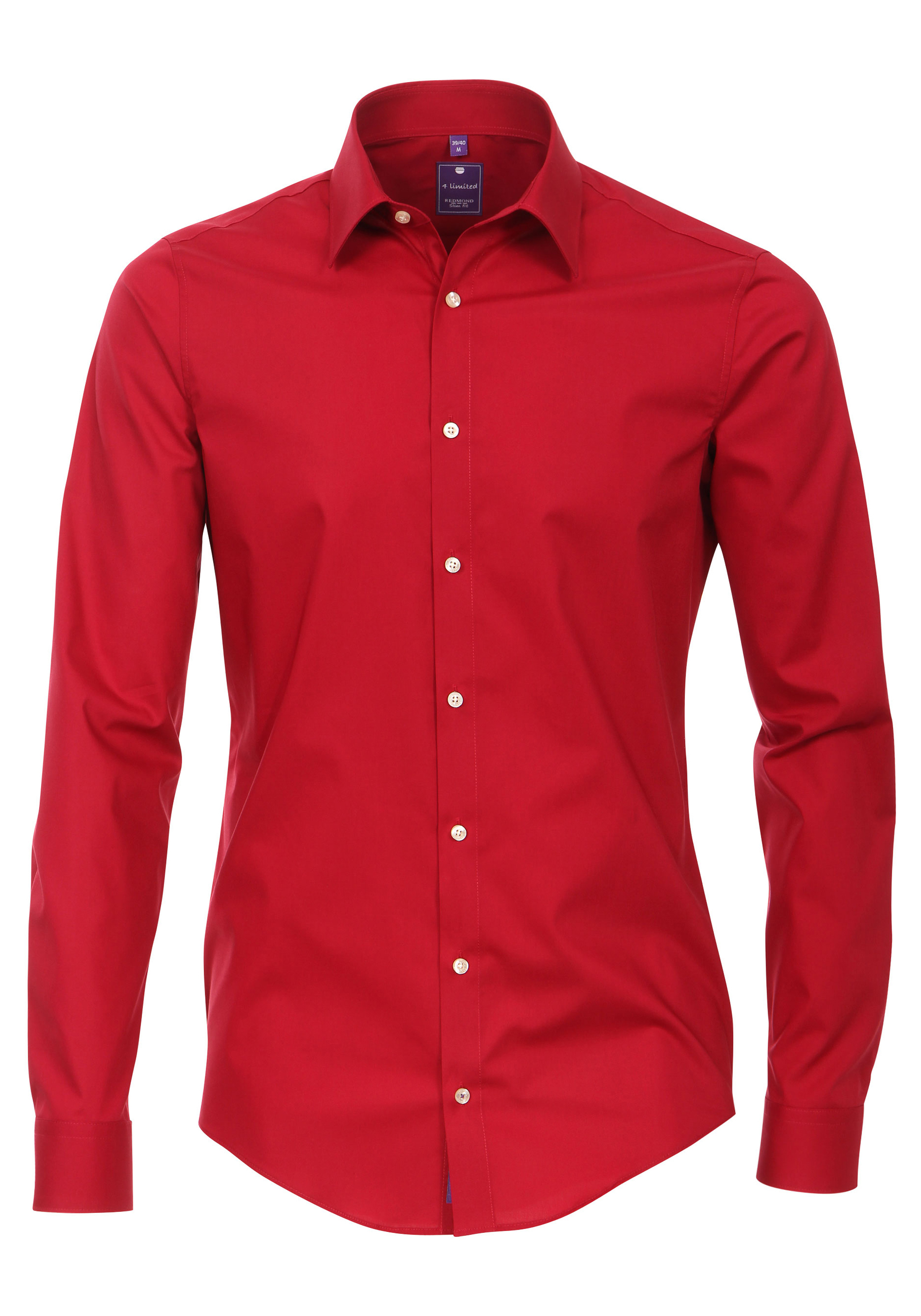 Redmond slim fit overhemd, rood