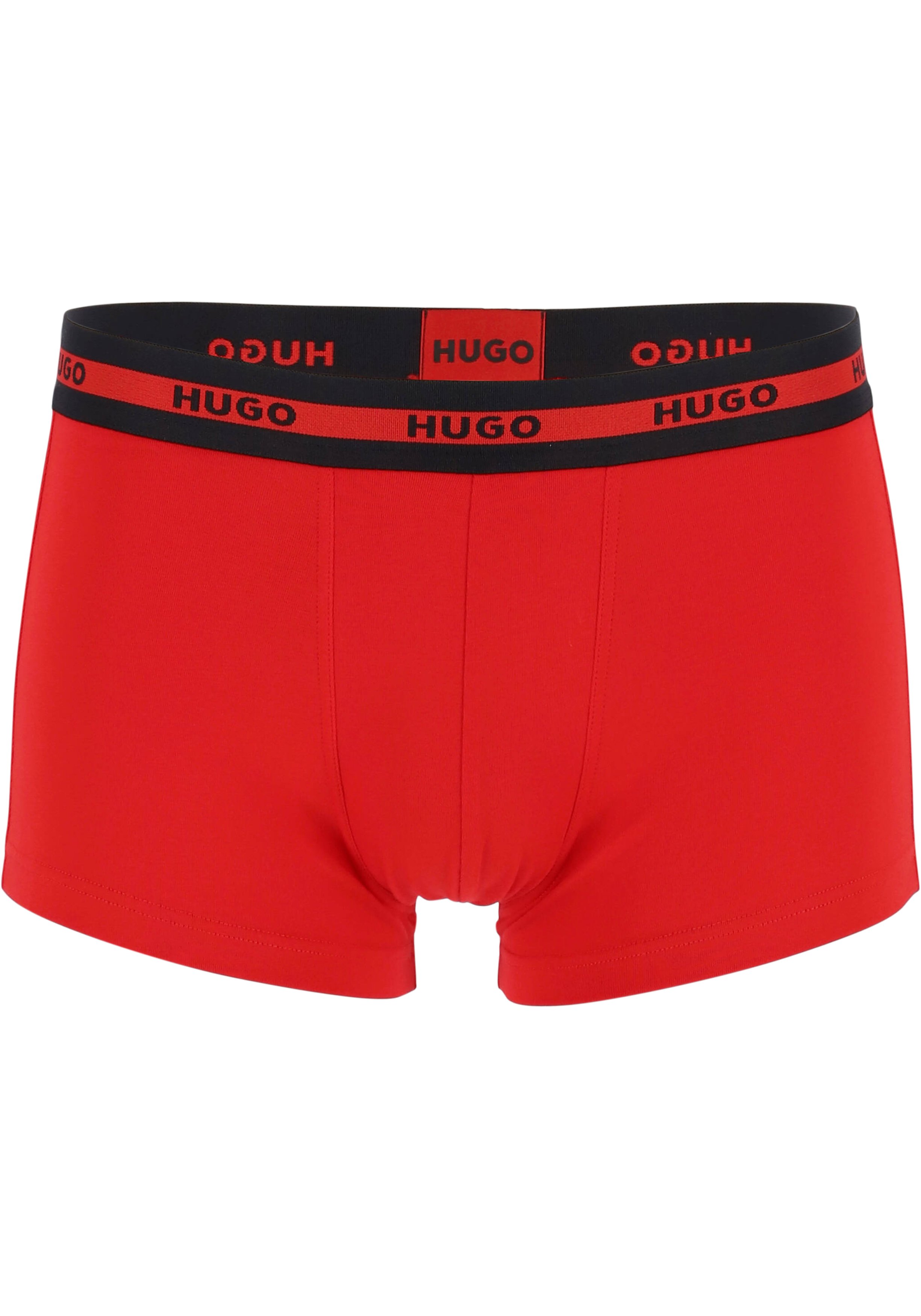 HUGO trunks (2-pack), heren boxers kort, rood, zwart