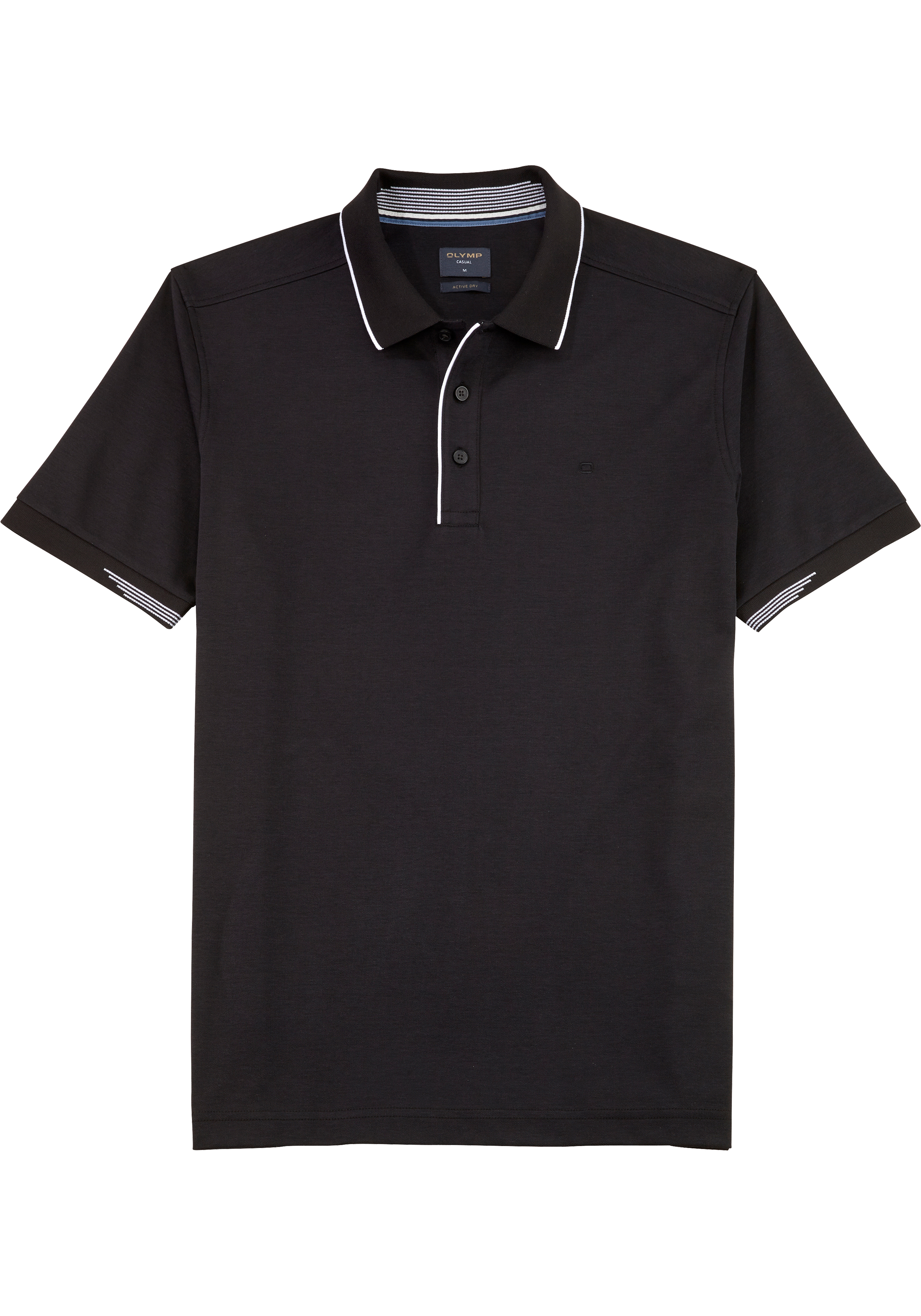 OLYMP Polo Casual, modern fit polo, zwart