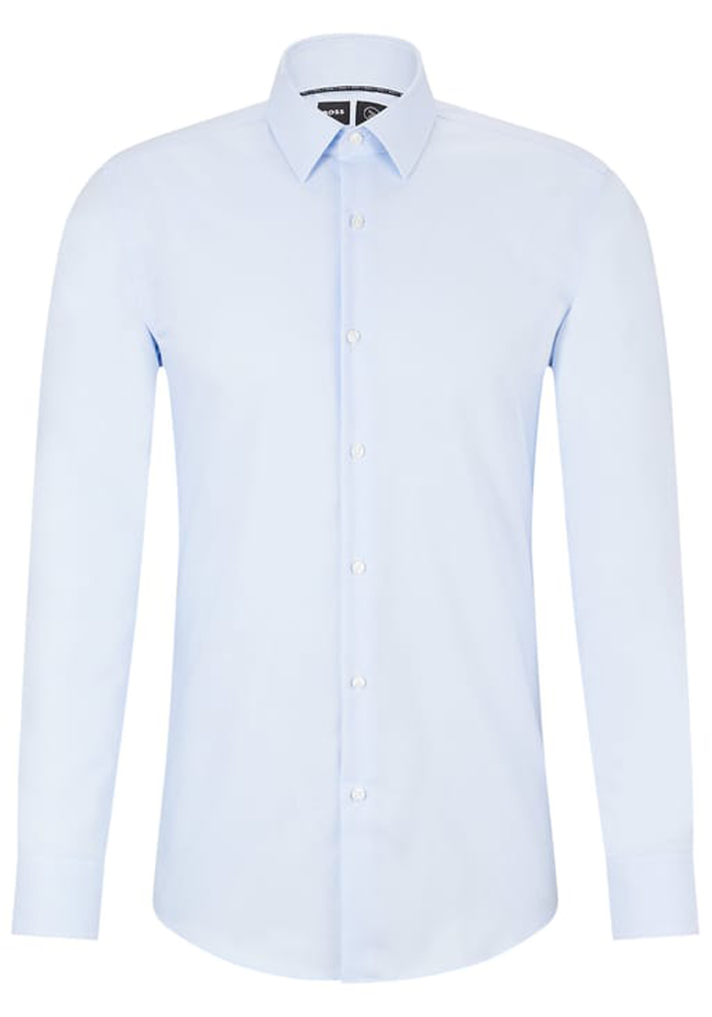 BOSS Hank-s slim fit overhemd, structuur, blauw