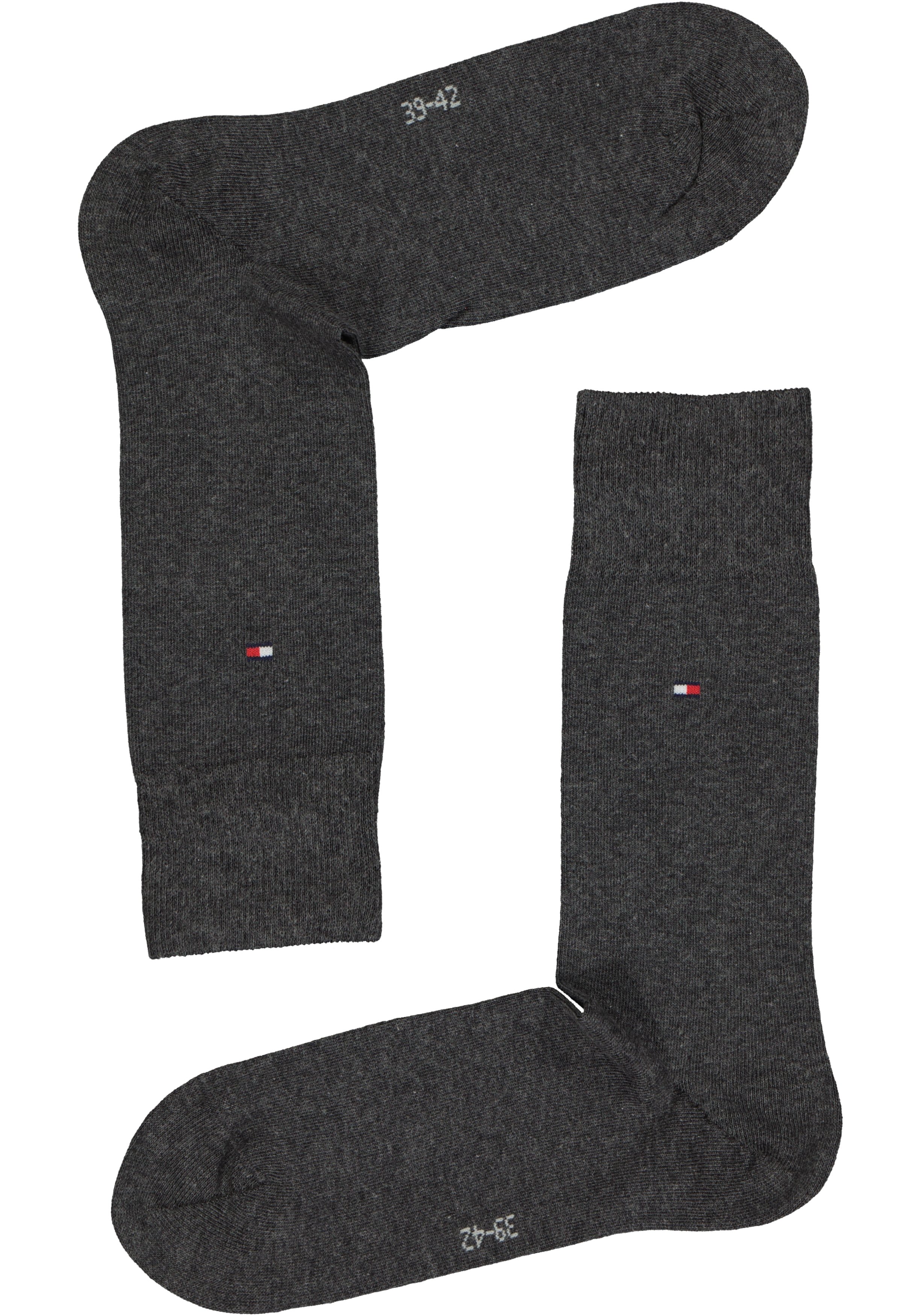 Tommy Hilfiger Classic Socks (2-pack), herensokken katoen, antraciet melange