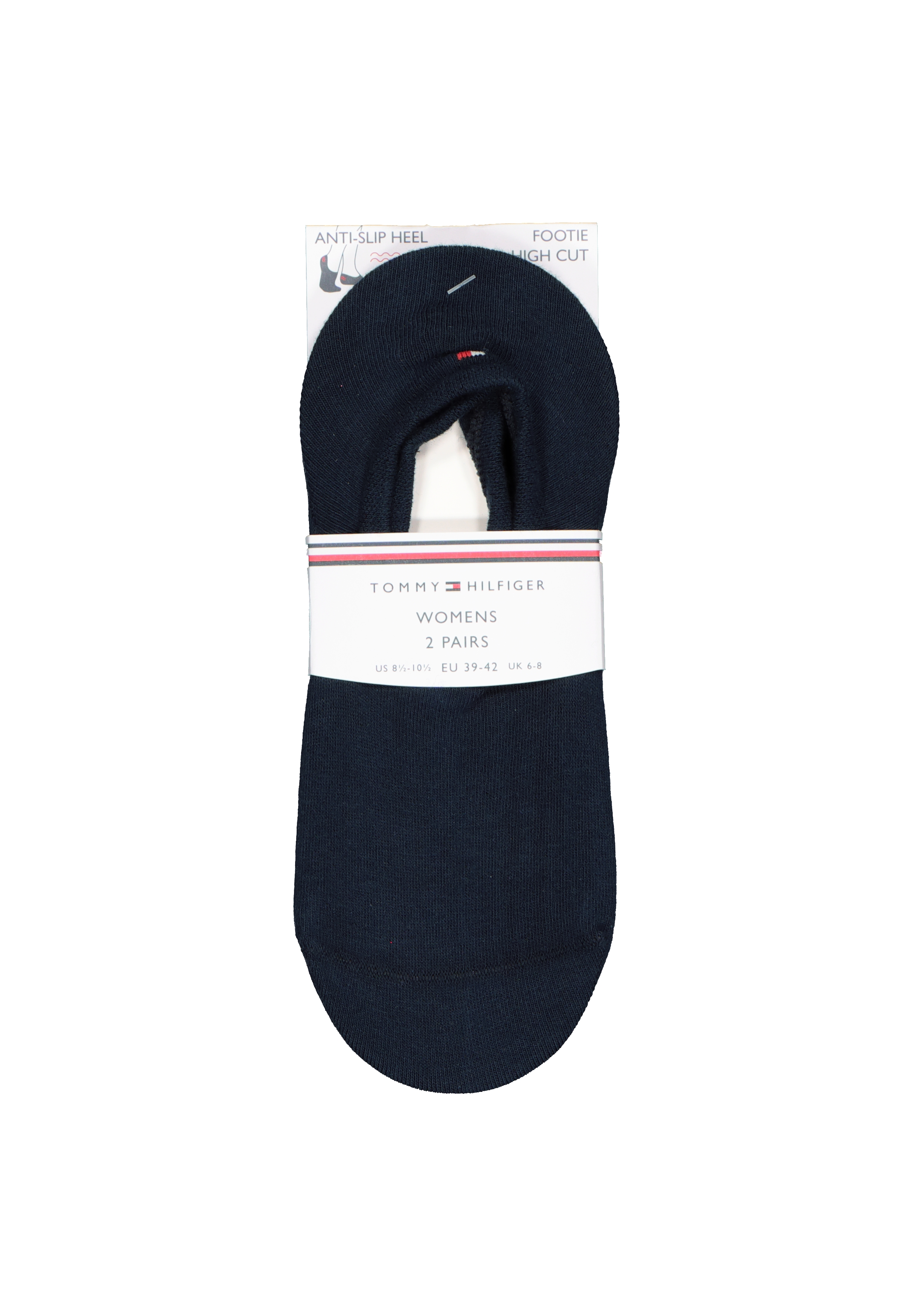 Tommy Hilfiger damessokken Footie (2-pack), onzichtbare sneakersokken katoen, donkerblauw