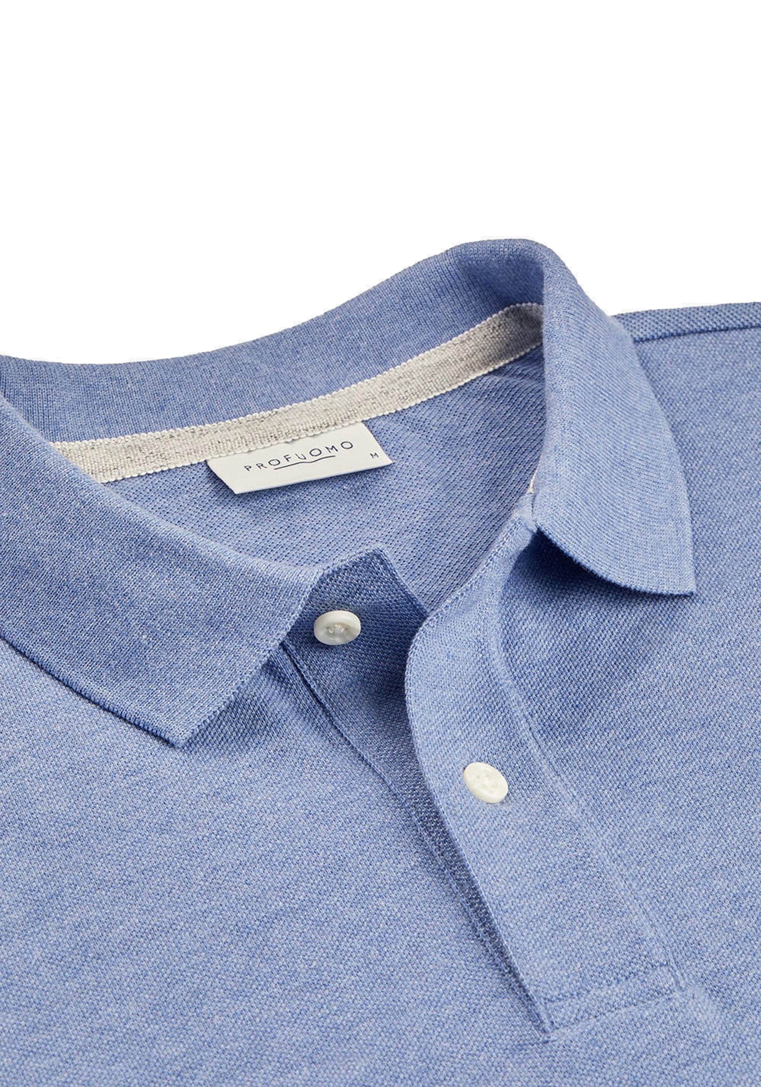 Profuomo slim fit heren polo, blauw