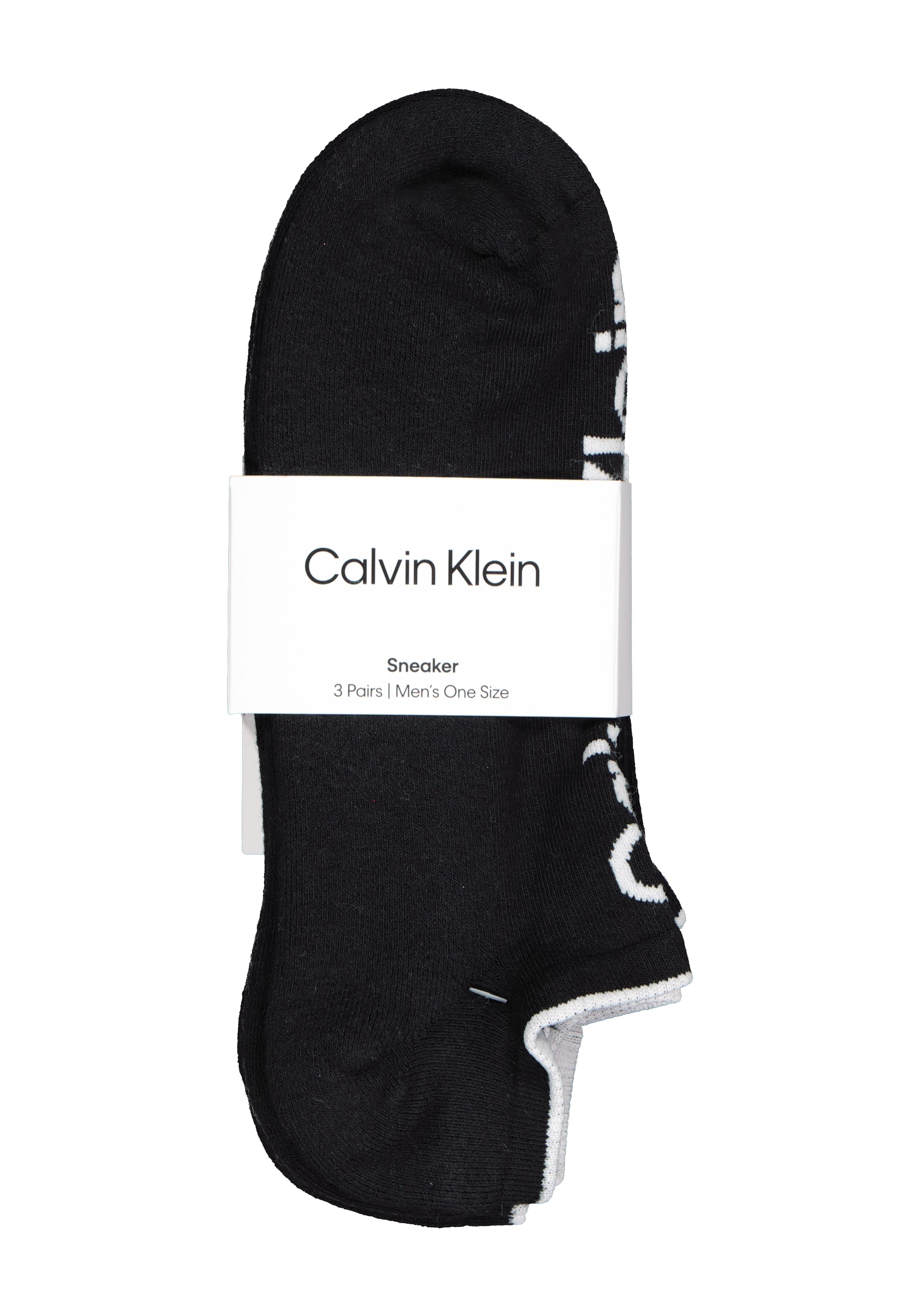 Calvin Klein herensokken Grant (3-pack), onzichtbare lage sportsokken, zwart