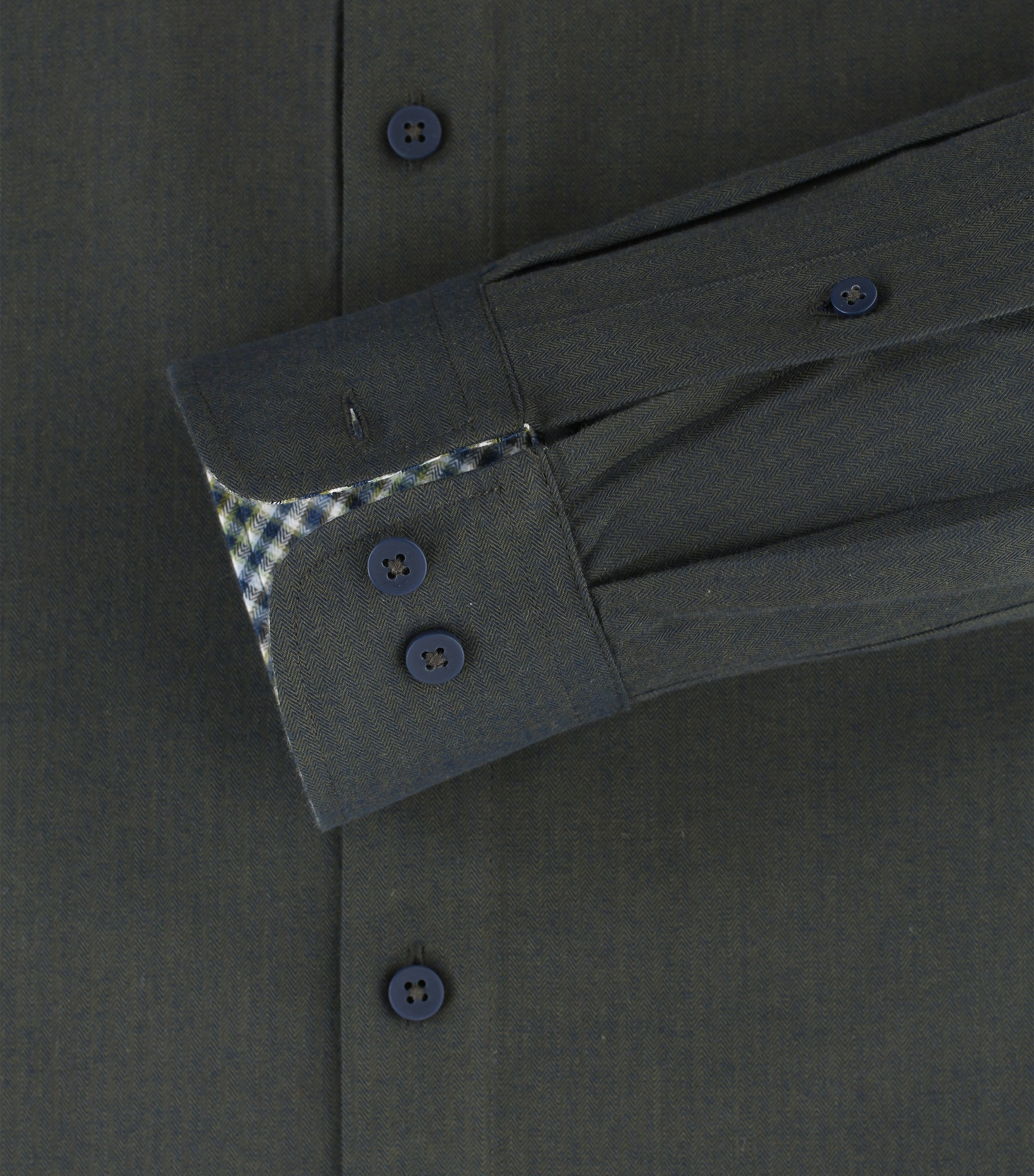 Redmond modern fit overhemd, twill, groen