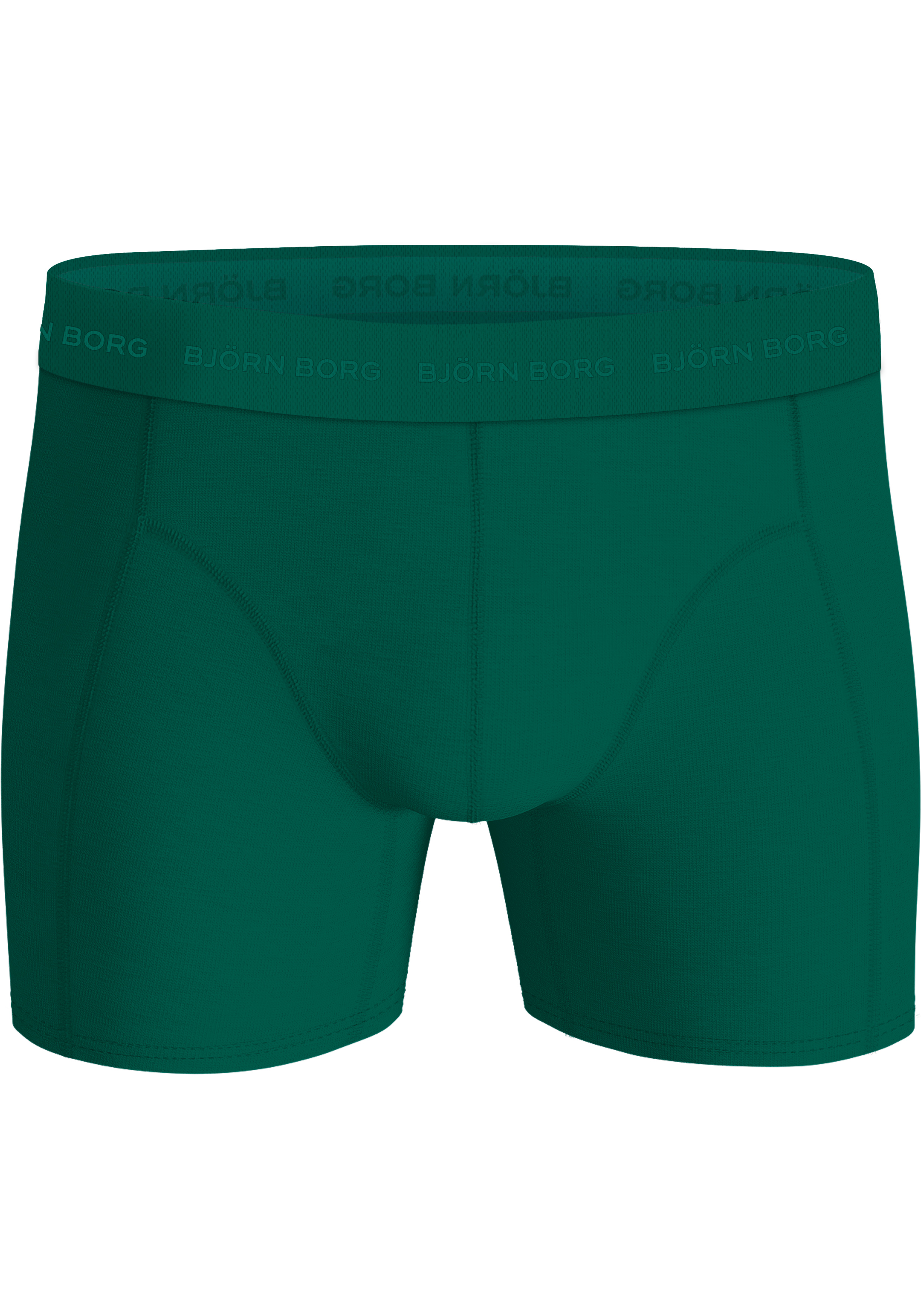 Bjorn Borg Cotton Stretch boxers, heren boxers normale lengte (5-pack), zwart, rood, groen, olijfgroen en groen met print