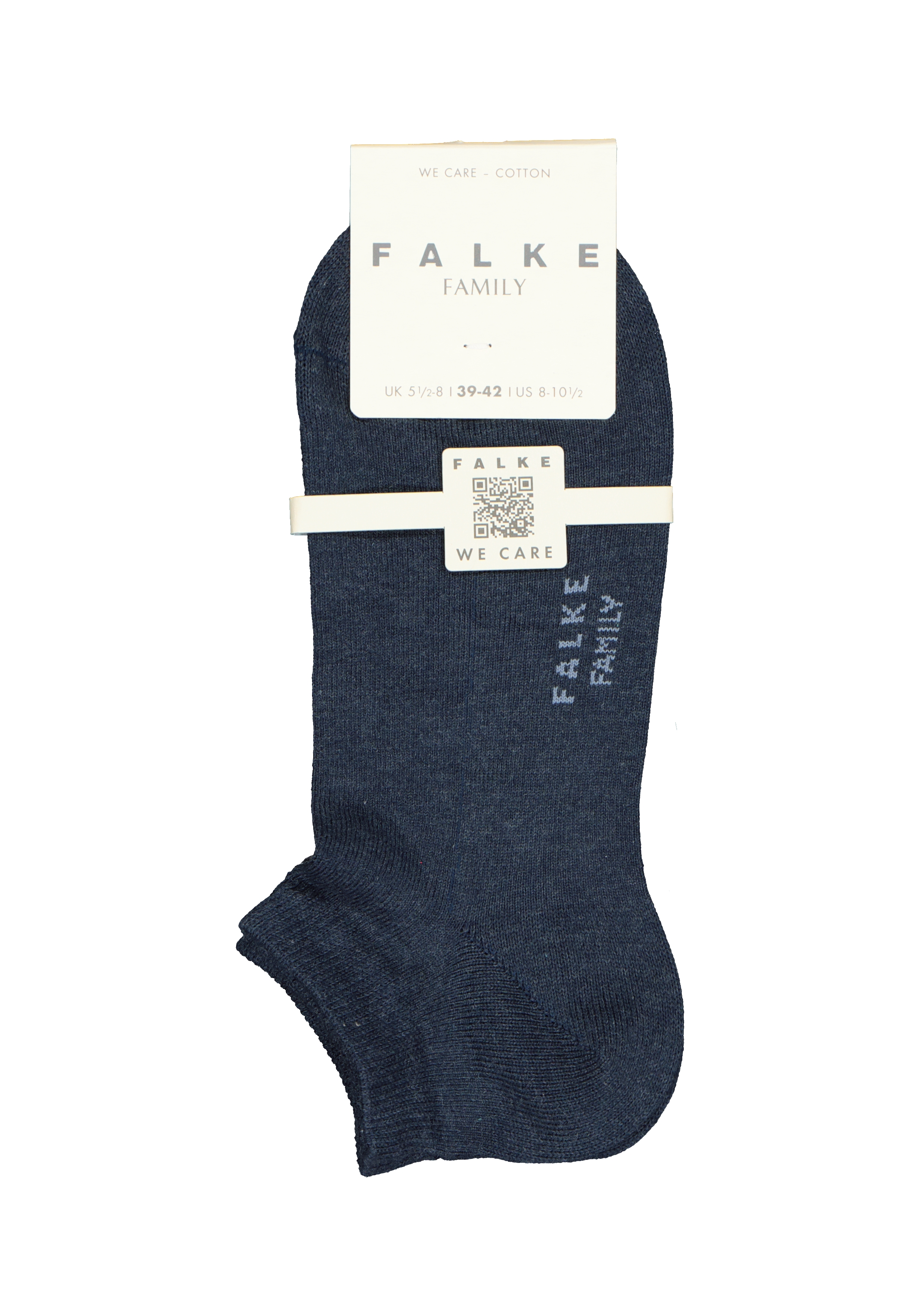 FALKE Family dames enkelsokken, katoen, donkerblauw (navy blue)