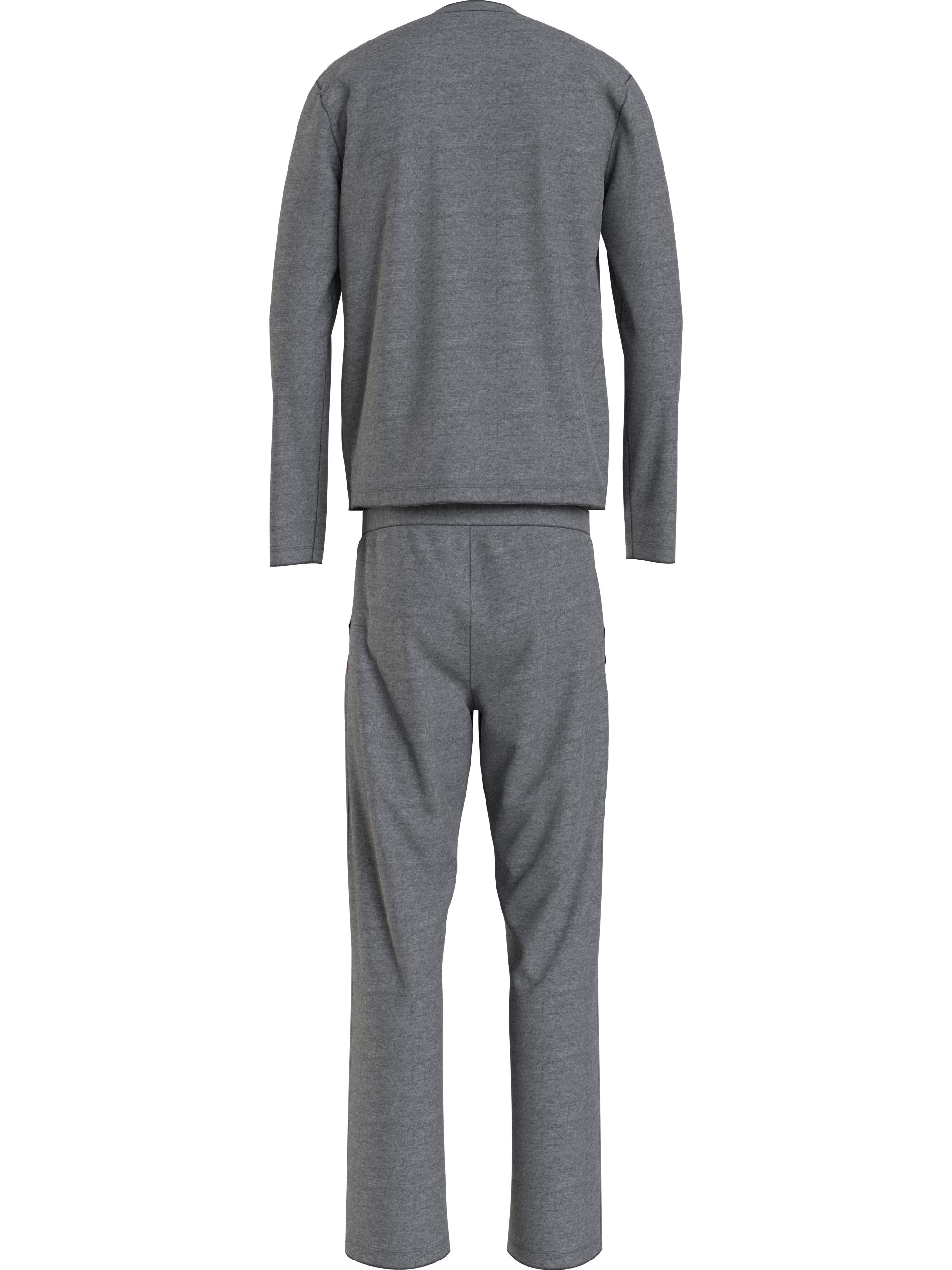 Tommy Hilfiger heren pyjama O-hals, PJ Set jersey, grijs